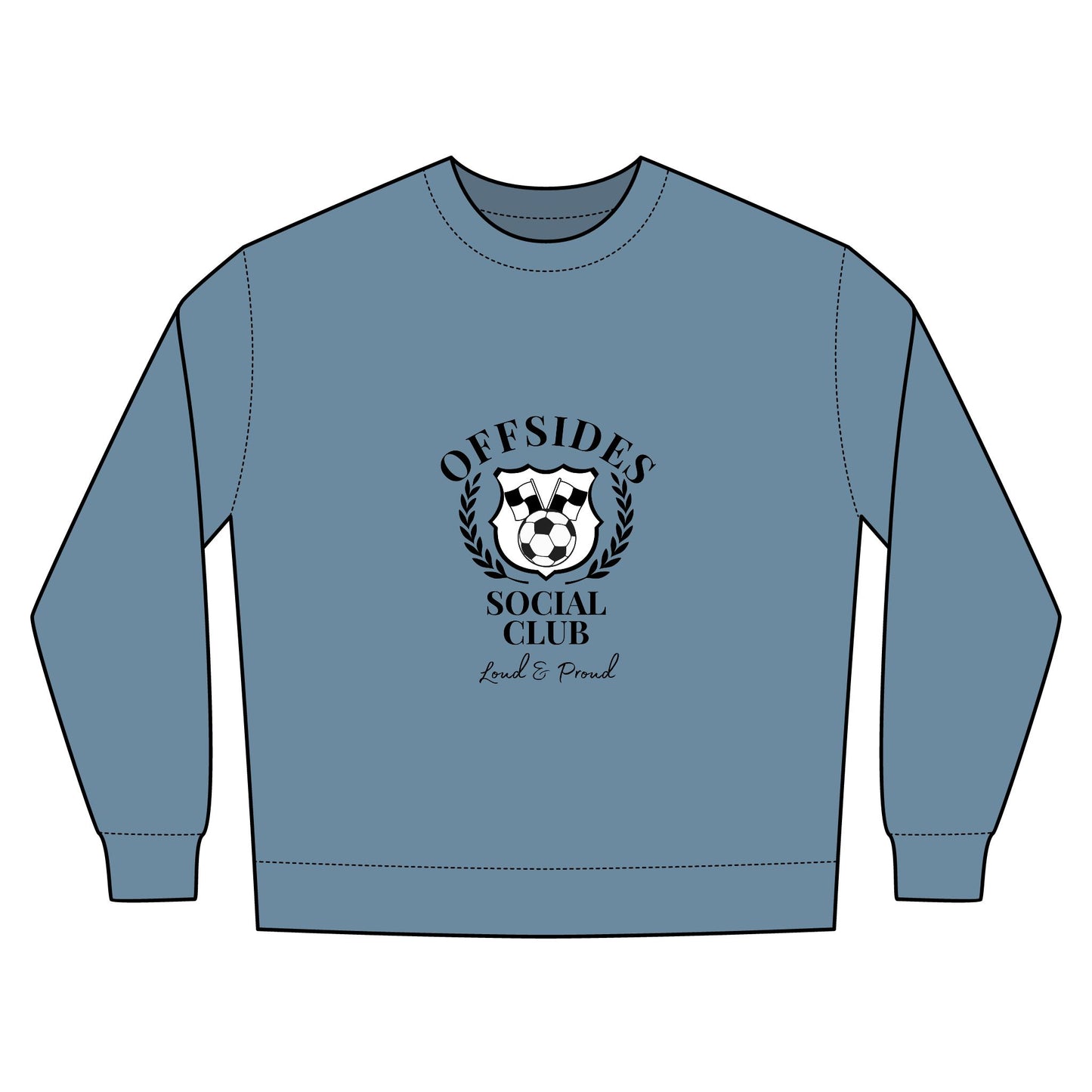 Soccer Urban Crewneck Sweatshirt - Perfect for Game Day, Sports Fans, Casual Wear, Team Spirit, Offsides Social Club