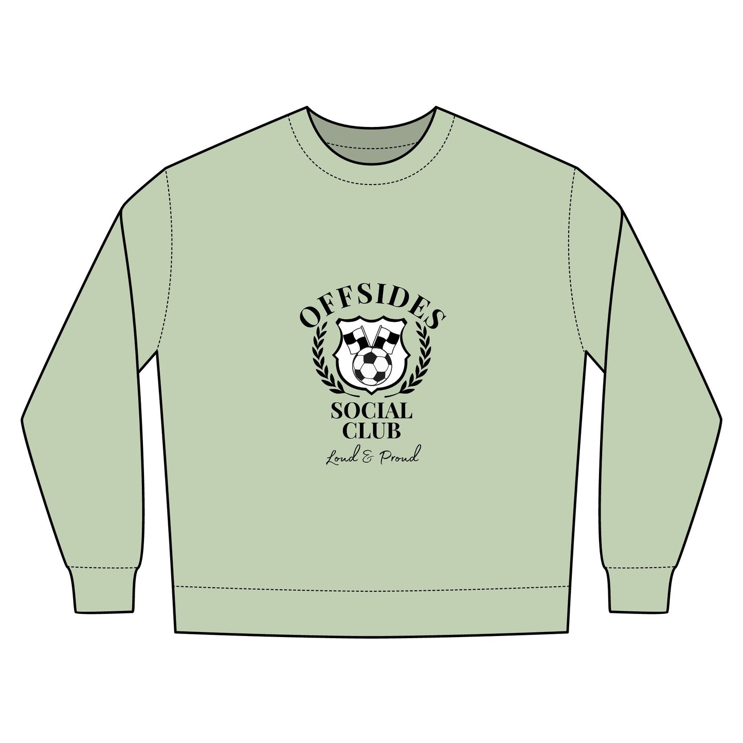 Soccer Urban Crewneck Sweatshirt - Perfect for Game Day, Sports Fans, Casual Wear, Team Spirit, Offsides Social Club