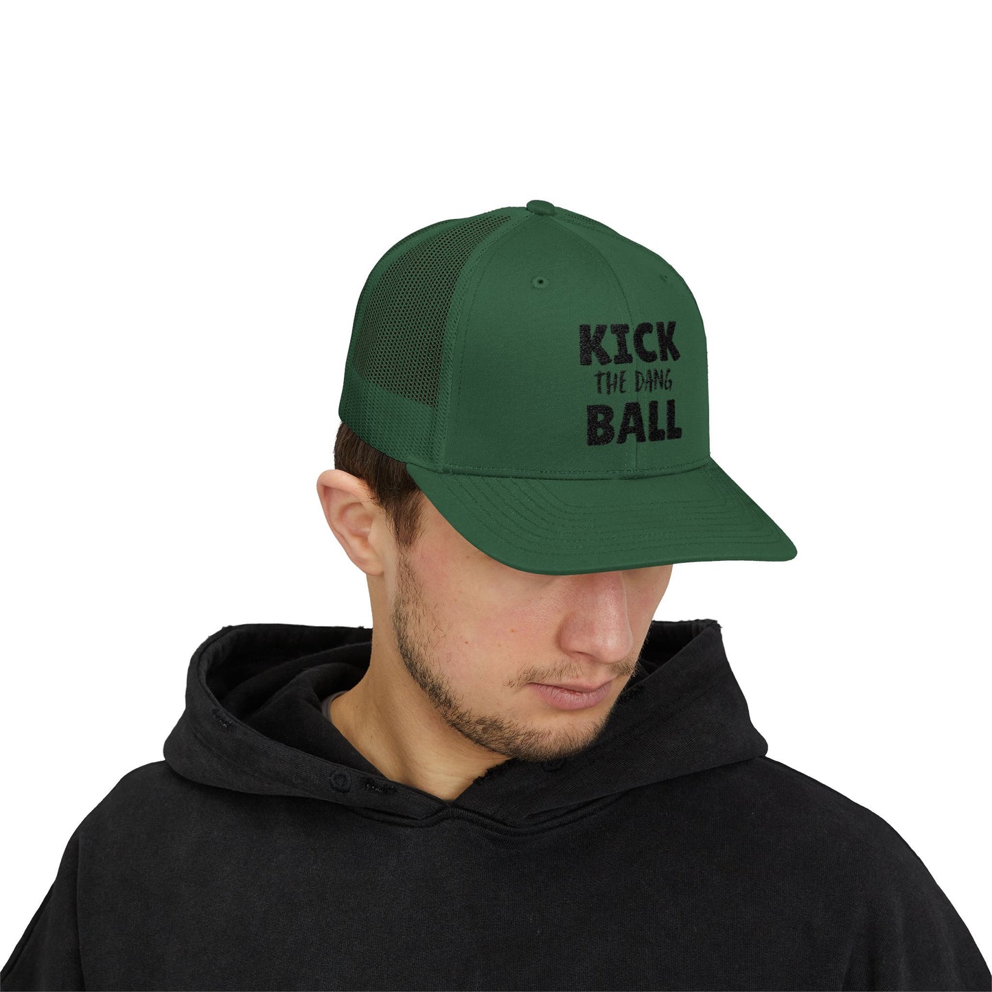 Kick the Dang Ball Snapback Trucker Cap, Sports Cap, Casual Cap, Gift for Athletes, Fun Hat for Outdoor Events