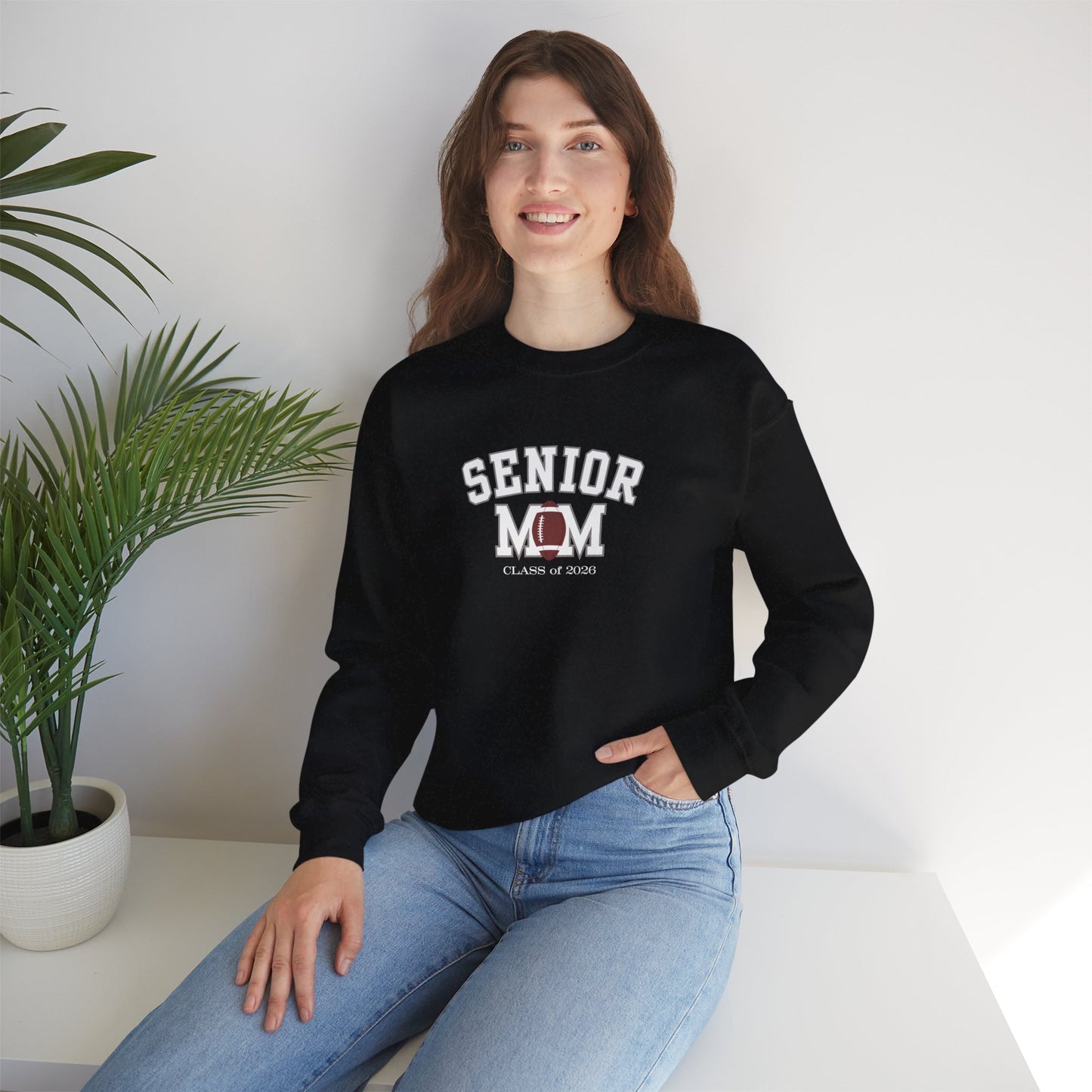 Senior Football Mom Crewneck Sweatshirt | Class of 2026