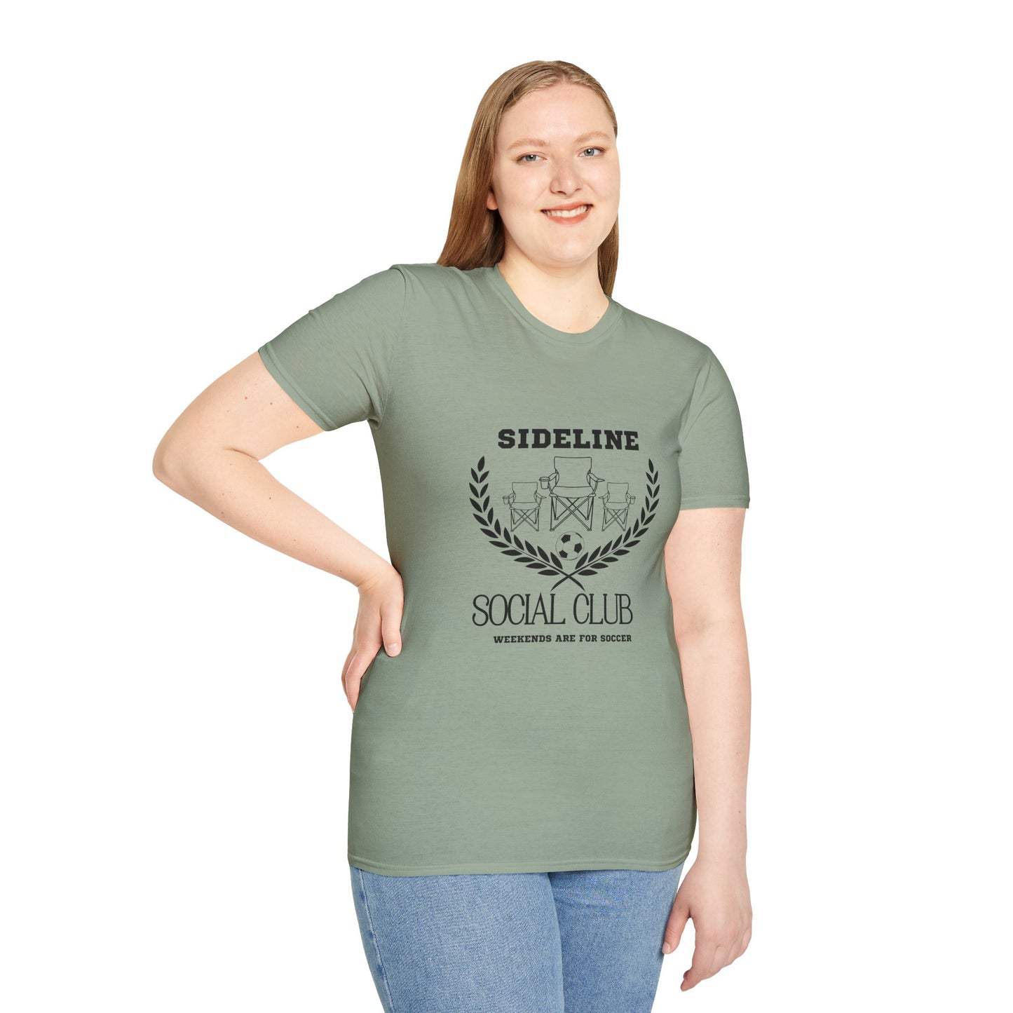 Sideline Social Club T-Shirt, Casual Tee, Weekend Vibes Shirt Gift for Soccer Fans, Summer Style