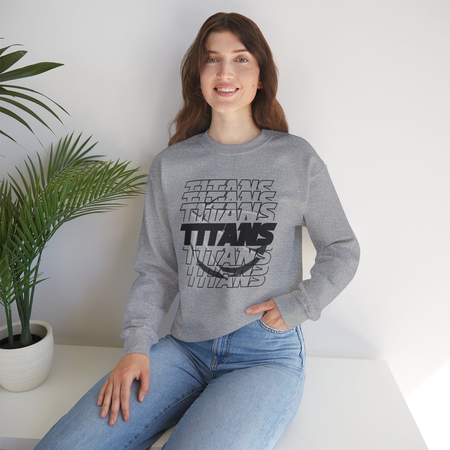 TITANS on Repeat Sweatshirt — Retro Stacked Basketball Crewneck