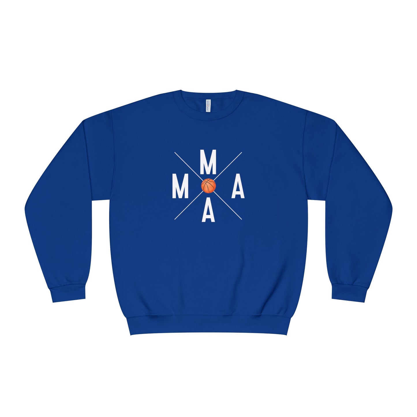 MAMA Crossed Letters with Basketball Crewneck Sweatshirt