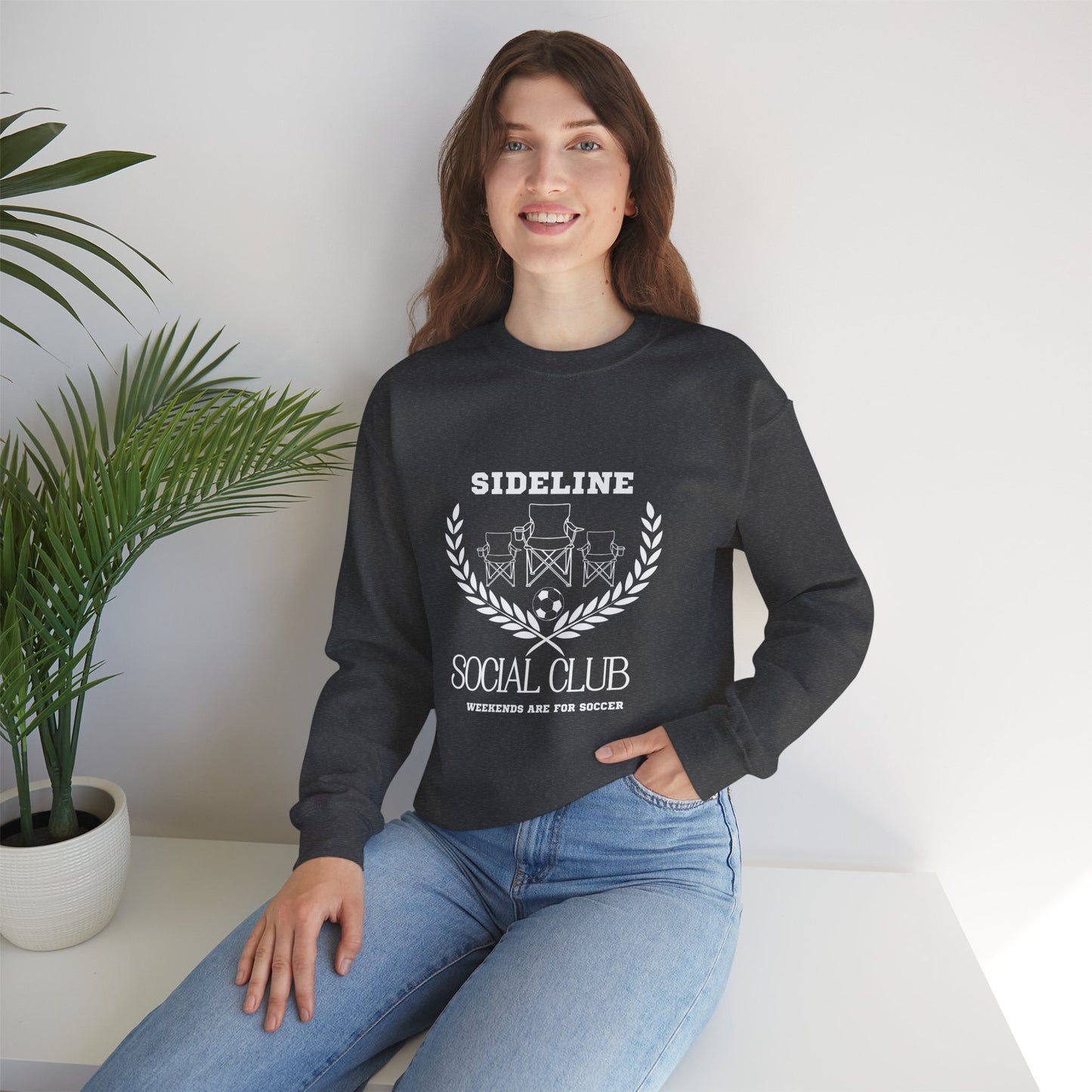 Unisex Heavy Blend™ Crewneck Sweatshirt - Sideline Social Club, Casual Sportswear, Perfect for Game Day, Gift for Soccer Lovers