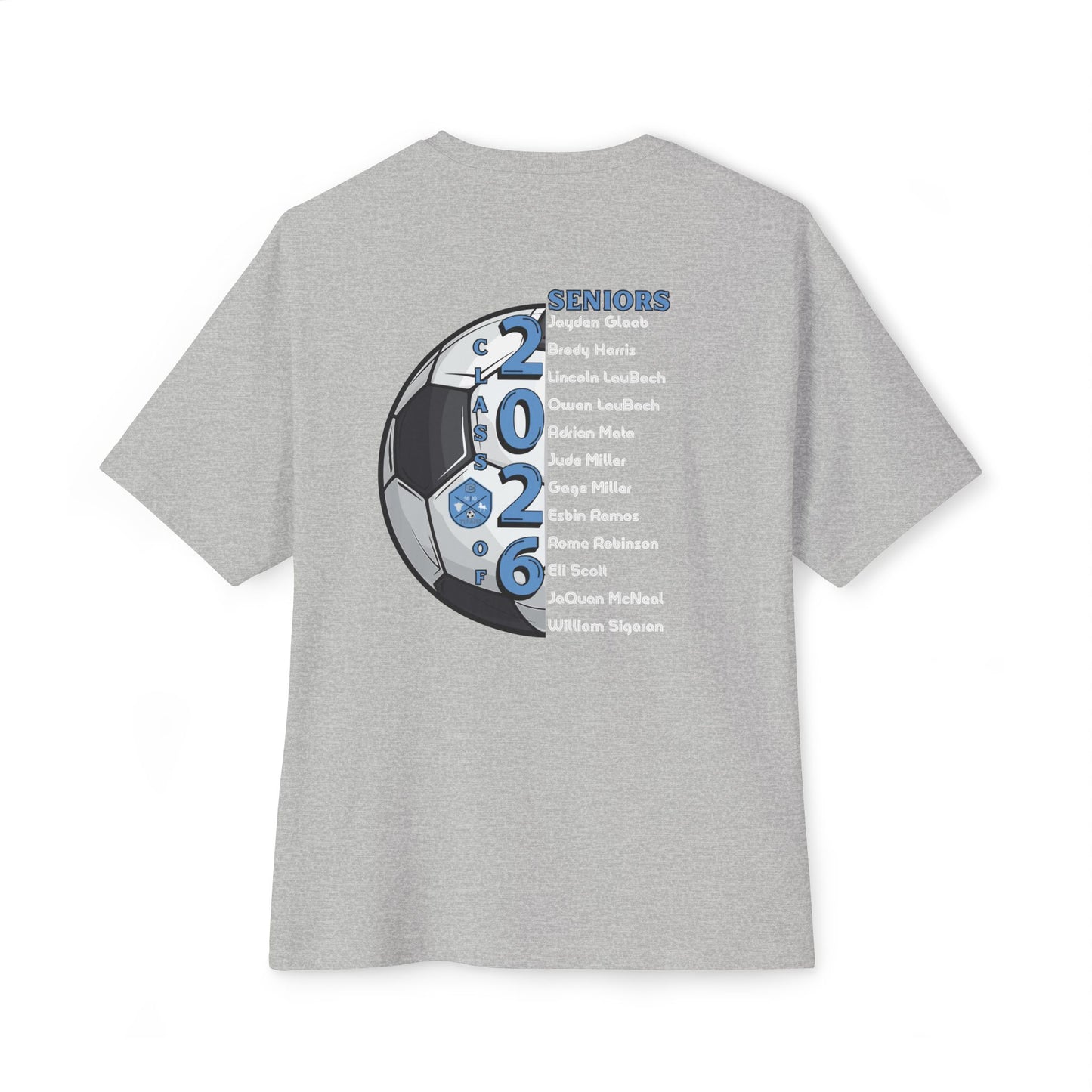 Collins Soccer Seniors Oversized Boxy Tee (Titans Crest), Soccer Senior Tribute, Class of 2026
