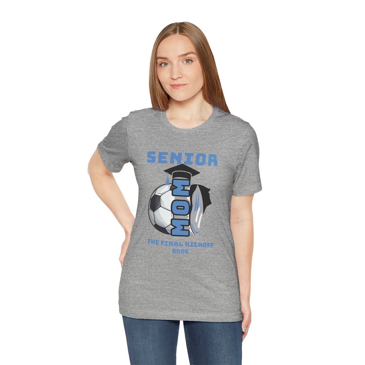 The Final Kickoff, Senior Mom Soccer Tee - Unisex Jersey Short Sleeve, End of Season