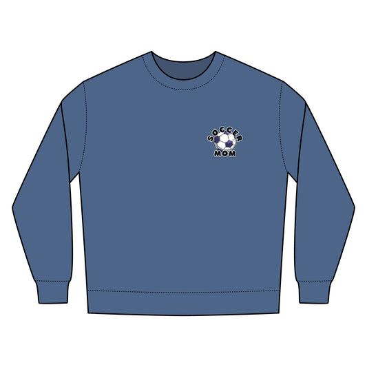 Soccer Mom Crewneck Sweatshirt, Cozy Pullover Gift, Sports Apparel, Varsity Style, Team Spirit Wear, Casual Weekend Outfit