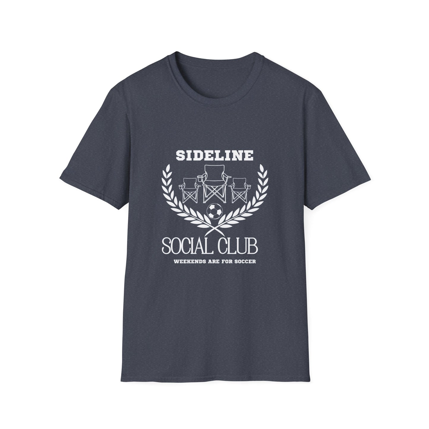 Sideline Social Club T-Shirt, Casual Tee, Weekend Vibes Shirt Gift for Soccer Fans, Summer Style