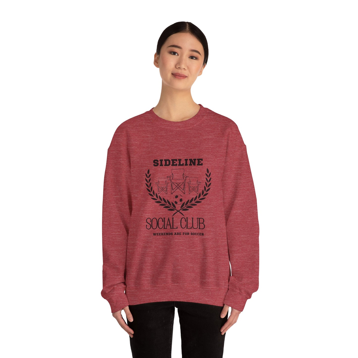 Unisex Heavy Blend™ Crewneck Sweatshirt - Sideline Social Club, Casual Sportswear, Perfect for Game Day, Gift for Soccer Lovers