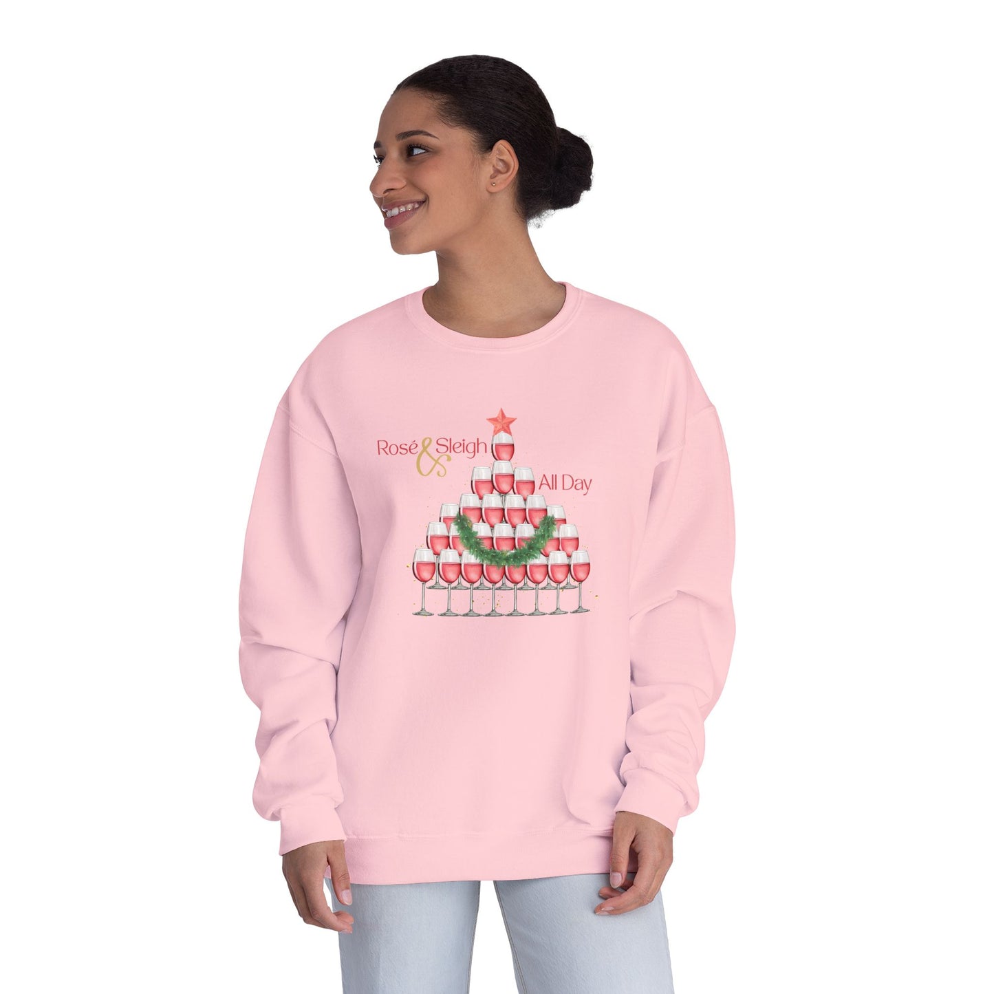 Rose and Sleigh, All Day Holiday Crewneck