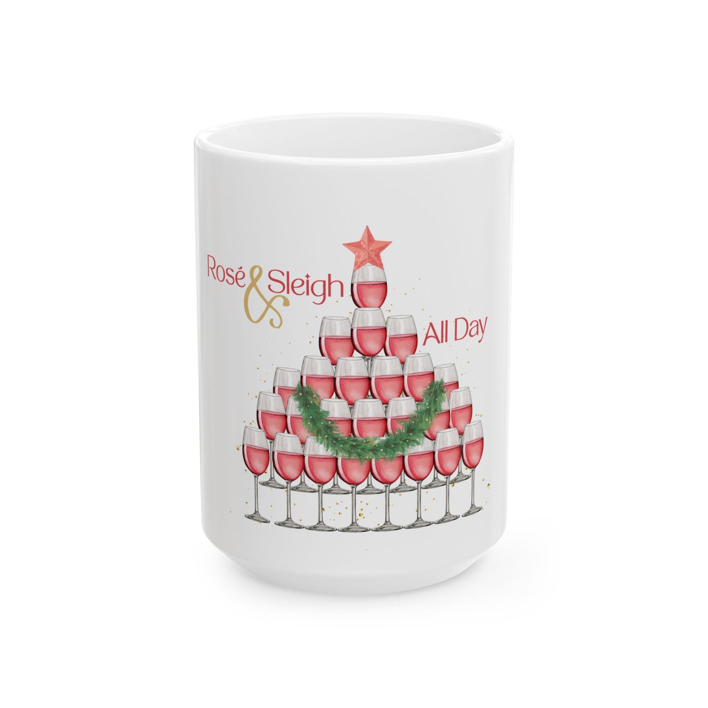Rosé & Sleigh All Day Holiday Ceramic Coffee Cup