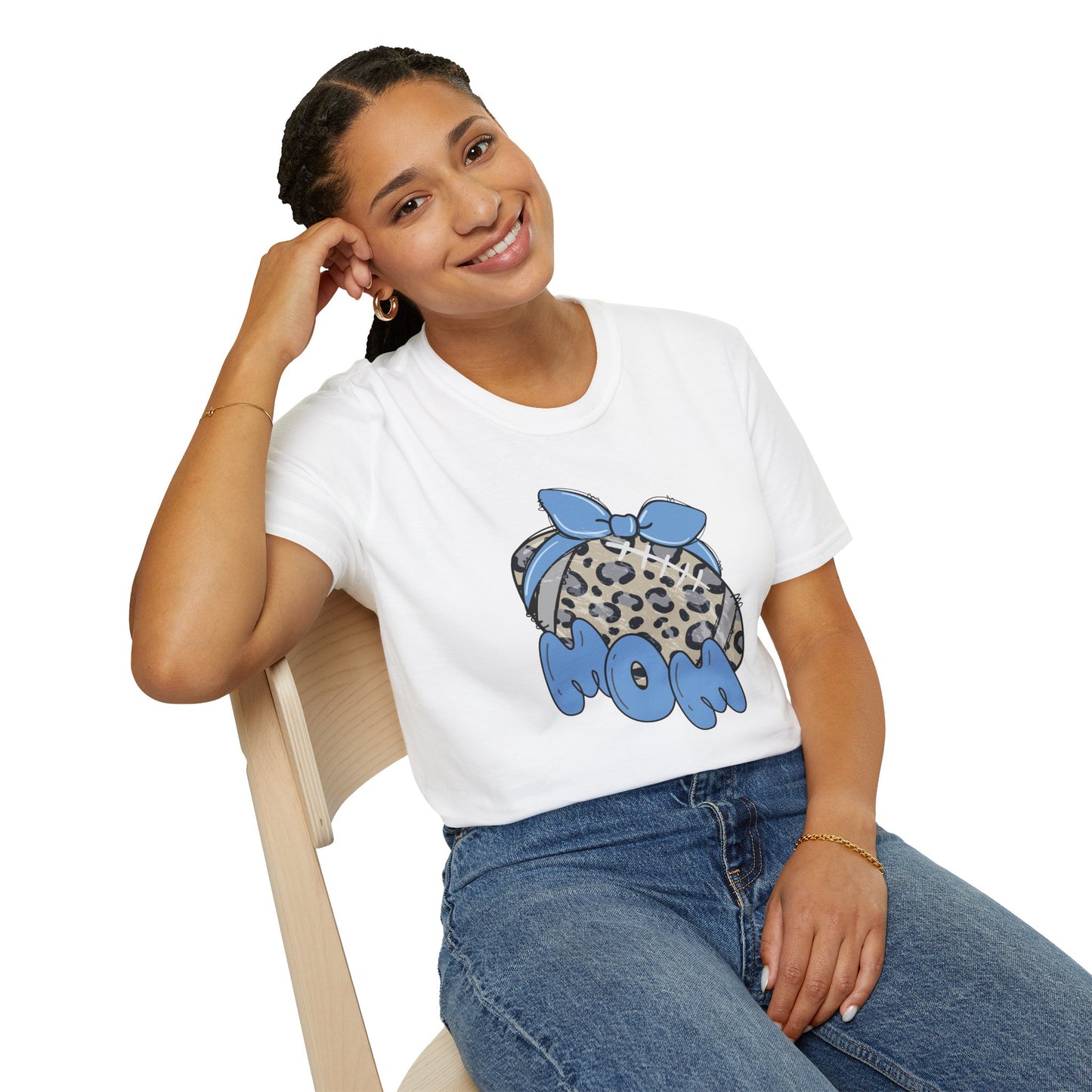 Football Mom Leopard Print T-Shirt, Gifts for Moms, Trendy Graphic Tee, Football Fan, Cute Casual Wear