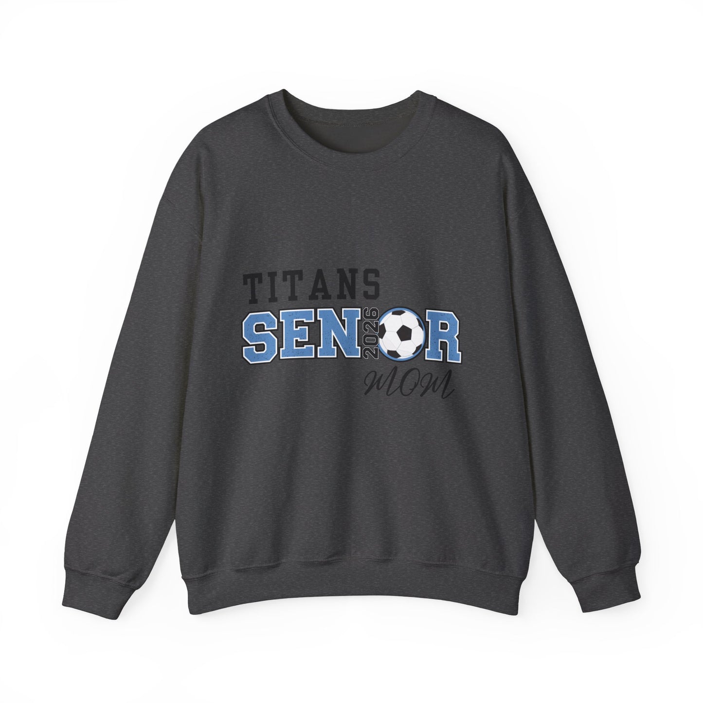 Titan Soccer Senior Mom Sweatshirt | Cozy Team Spirit Wear, Gift for Sports Moms, Comfortable Crewneck, Perfect for Game Days