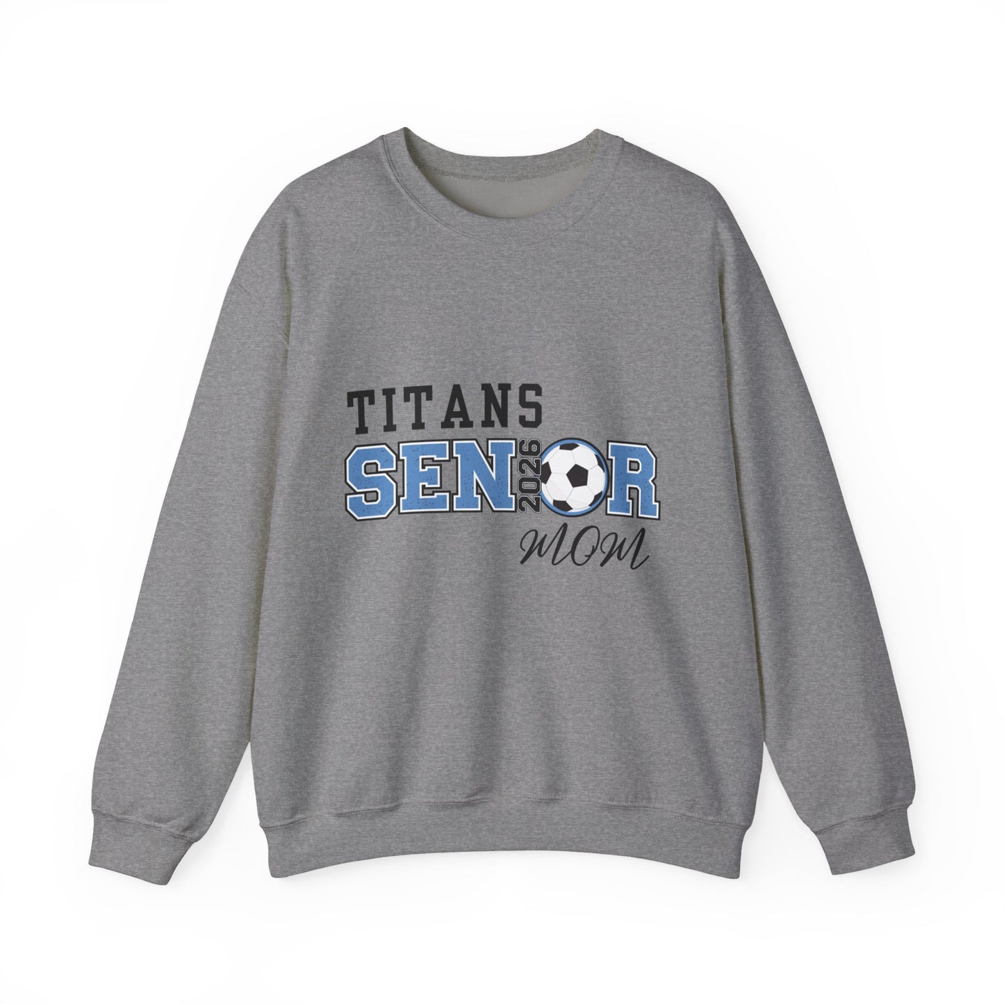 Titan Soccer Senior Mom Sweatshirt | Cozy Team Spirit Wear, Gift for Sports Moms, Comfortable Crewneck, Perfect for Game Days
