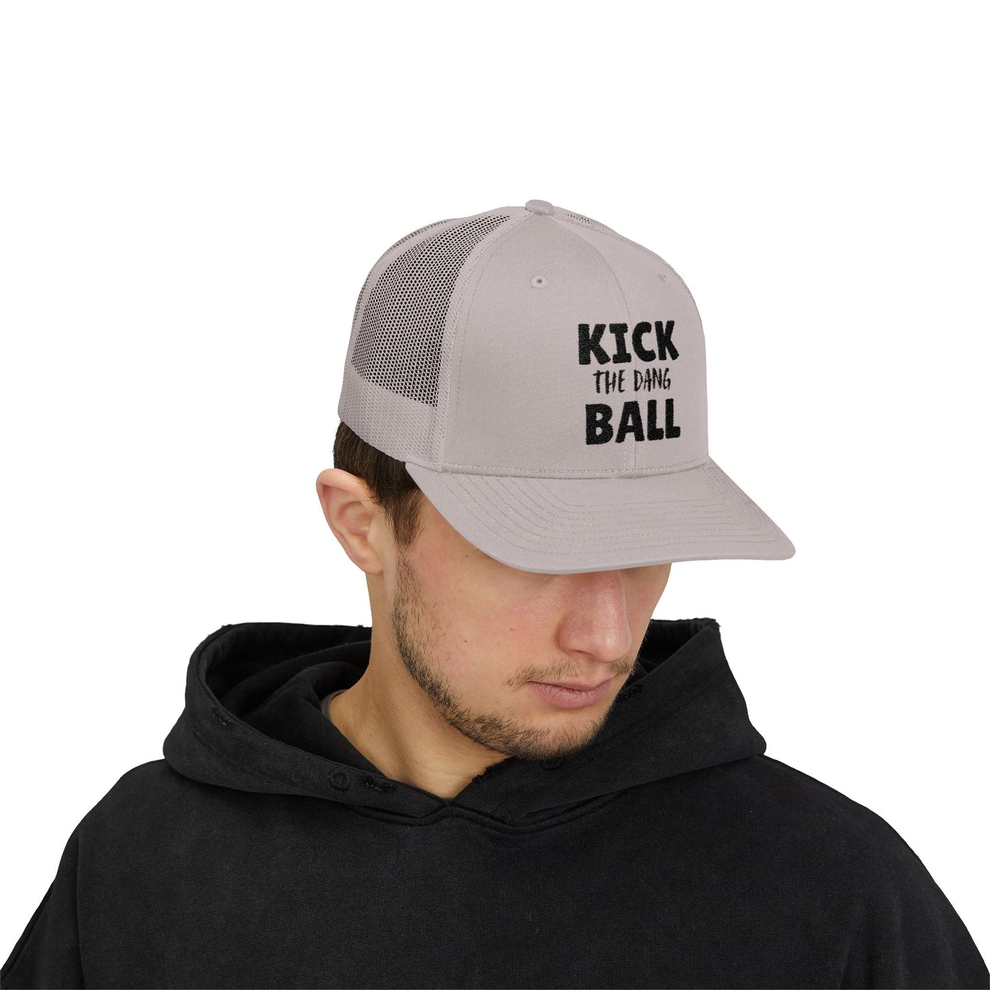 Kick the Dang Ball Snapback Trucker Cap, Sports Cap, Casual Cap, Gift for Athletes, Fun Hat for Outdoor Events