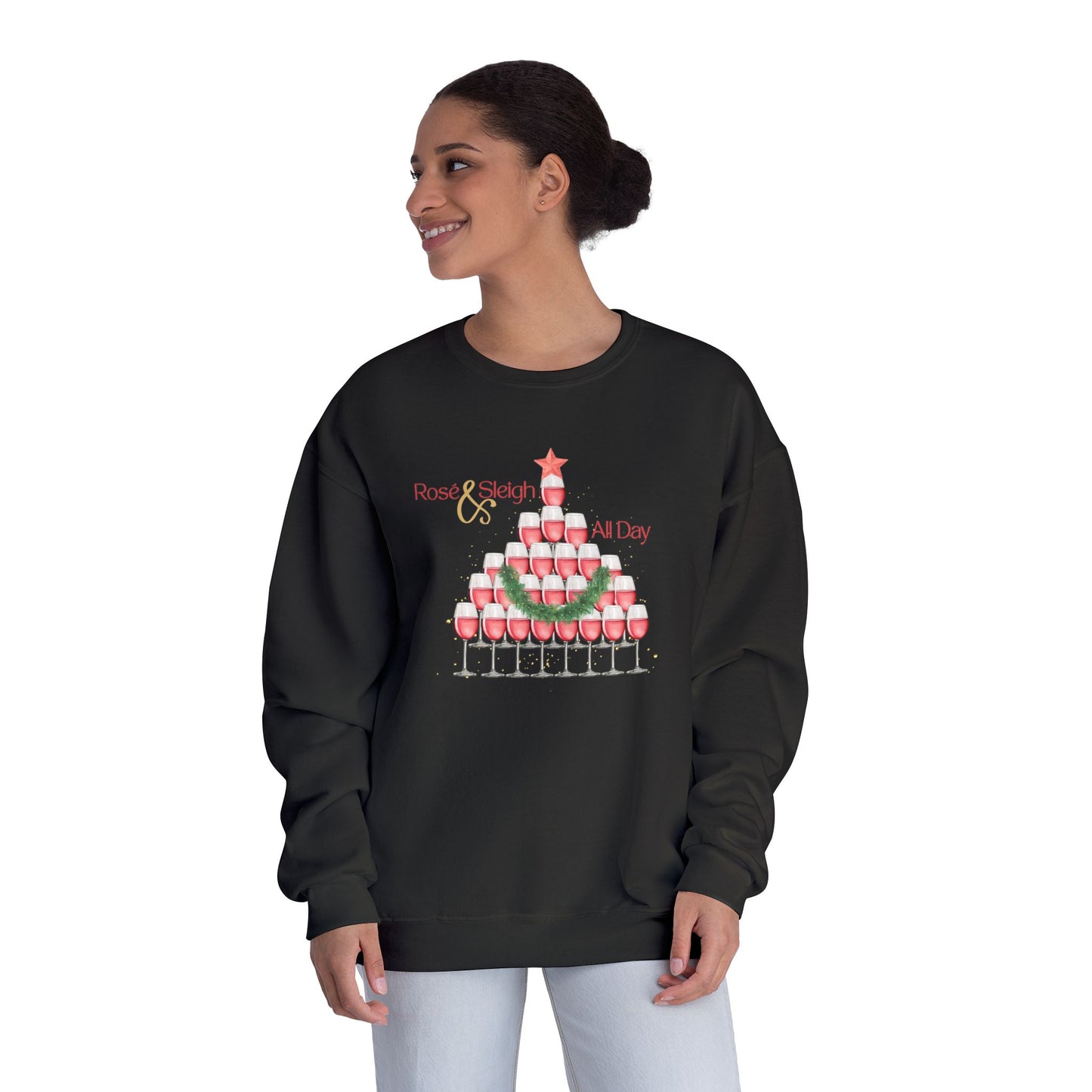 Rose and Sleigh, All Day Holiday Crewneck