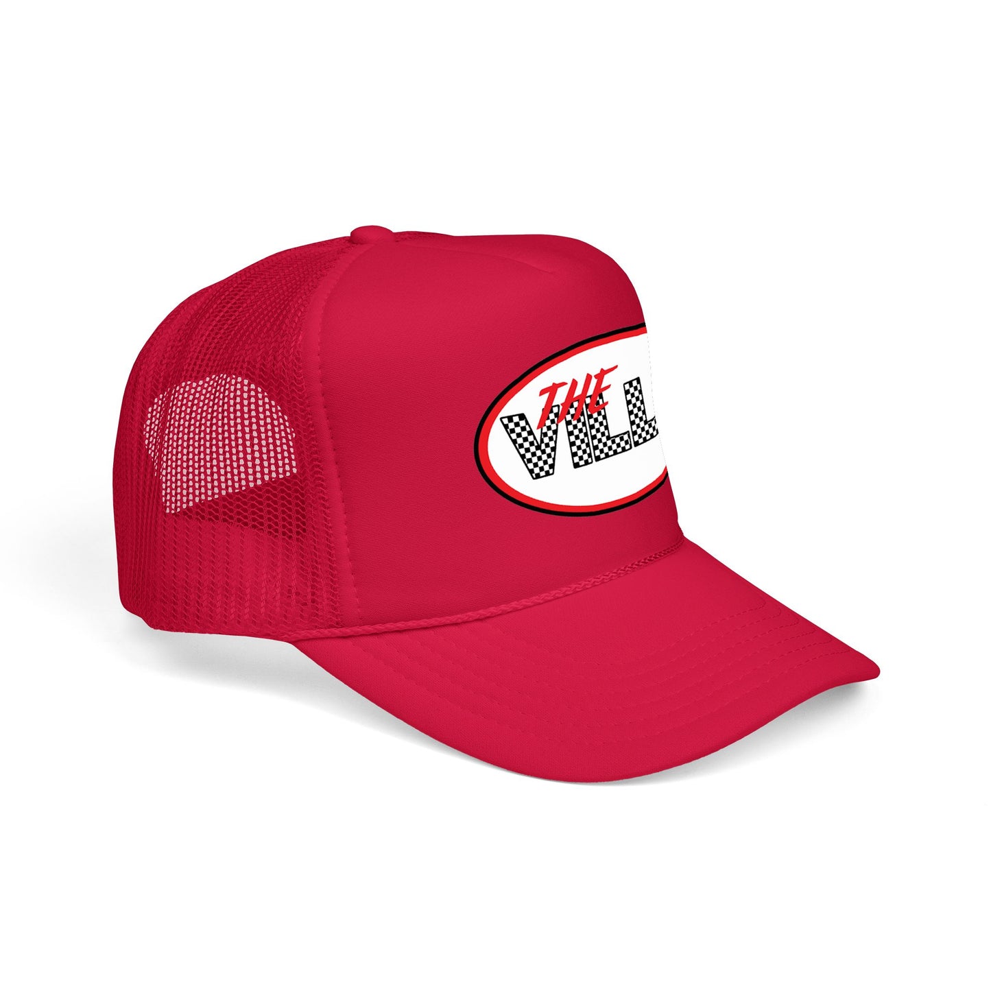 The Ville Trucker Hat — Retro Racing Checkerboard Foam Cap