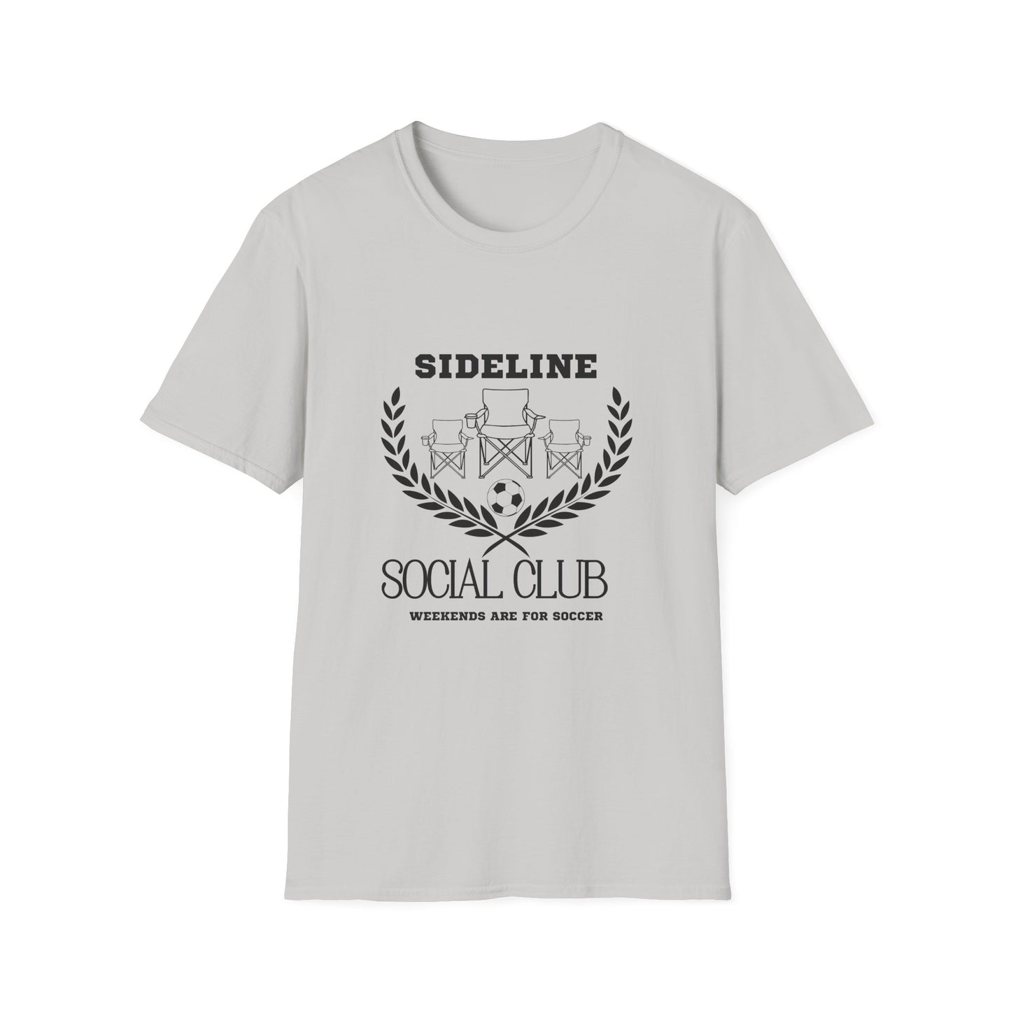 Sideline Social Club T-Shirt, Casual Tee, Weekend Vibes Shirt Gift for Soccer Fans, Summer Style