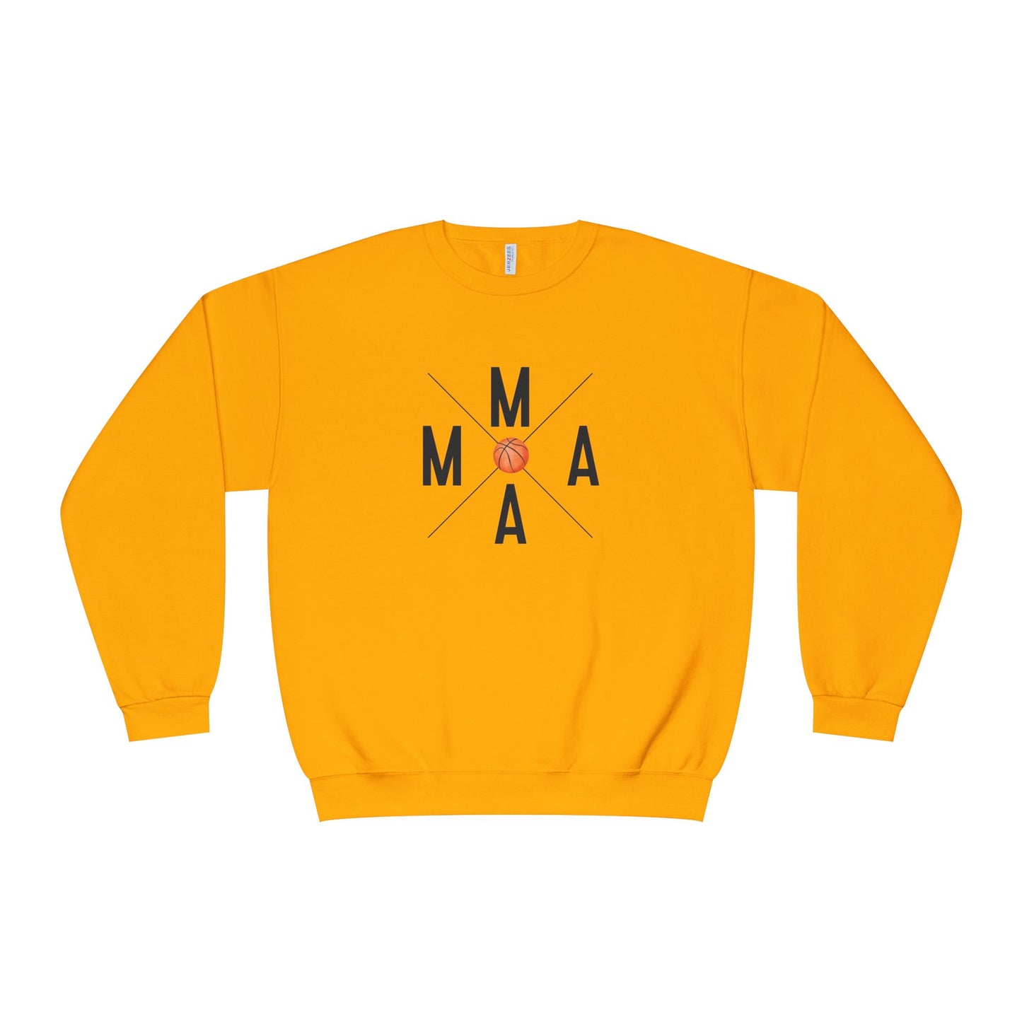 MAMA Crossed Letters with Basketball Crewneck Sweatshirt