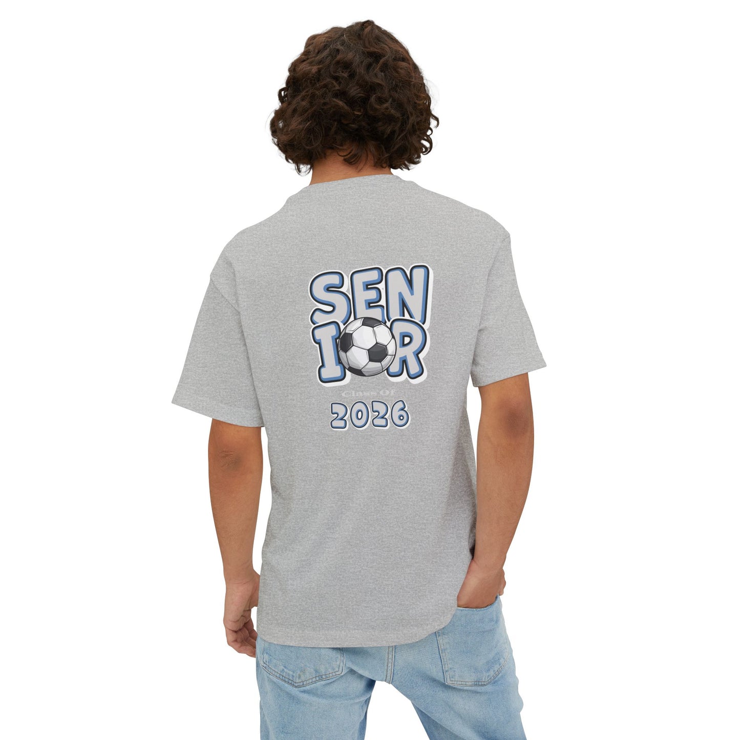 2026 Senior Soccer Oversized Boxy Tee, Graduation Gift, Sports Fan Apparel