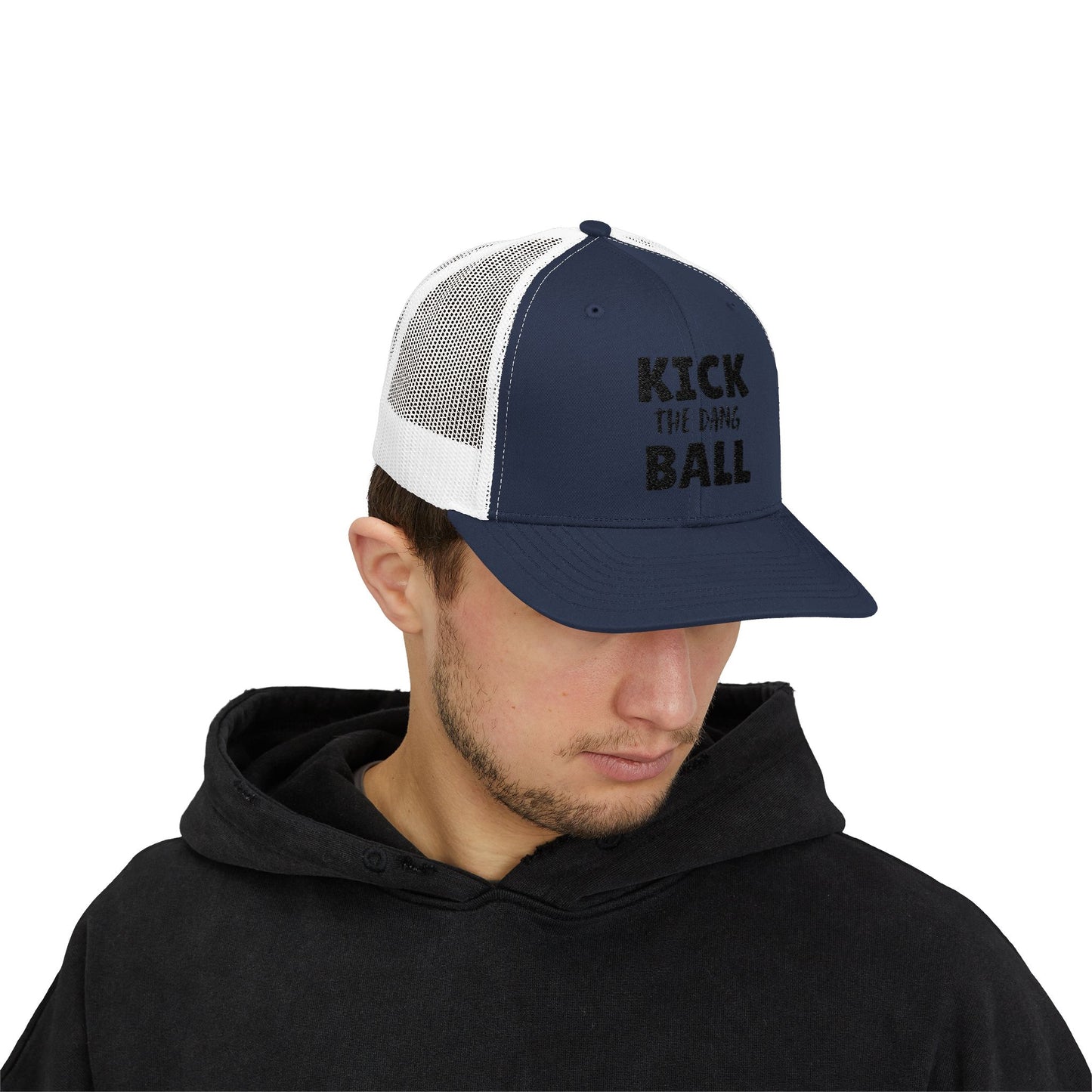 Kick the Dang Ball Snapback Trucker Cap, Sports Cap, Casual Cap, Gift for Athletes, Fun Hat for Outdoor Events
