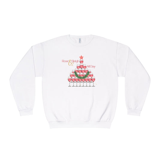 Rose and Sleigh, All Day Holiday Crewneck