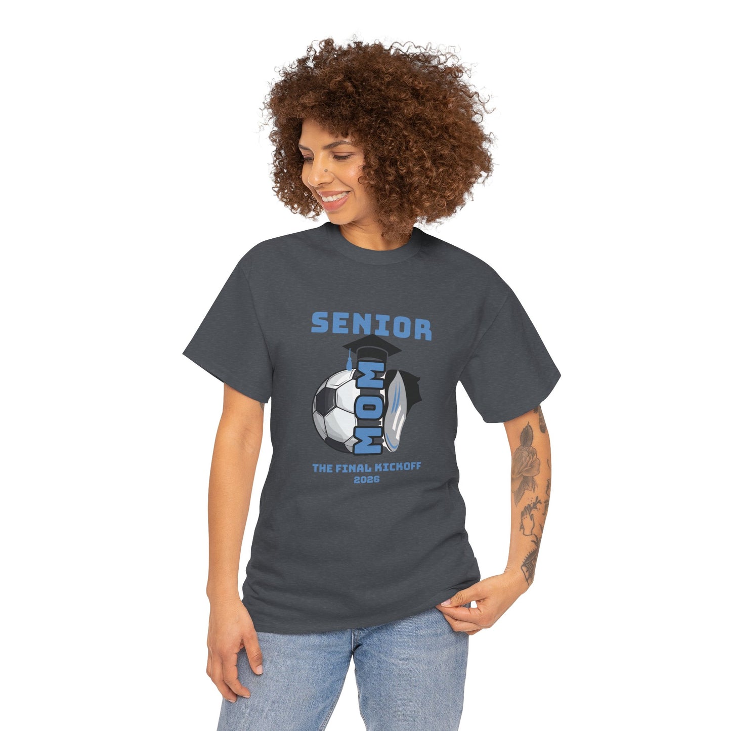 Senior Soccer Heavy Cotton Tee, Graduation Shirt, Class of 2026 Apparel