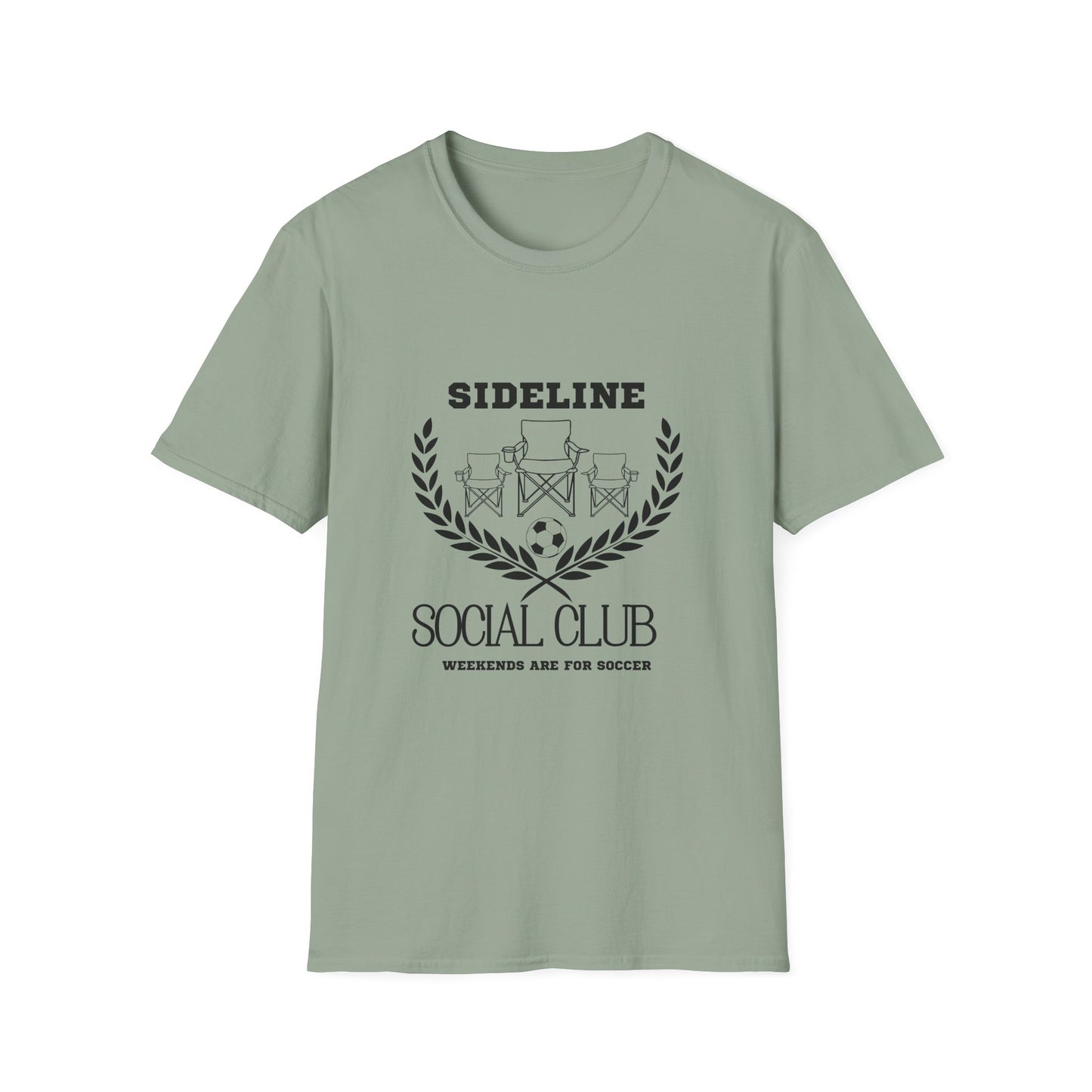 Sideline Social Club T-Shirt, Casual Tee, Weekend Vibes Shirt Gift for Soccer Fans, Summer Style