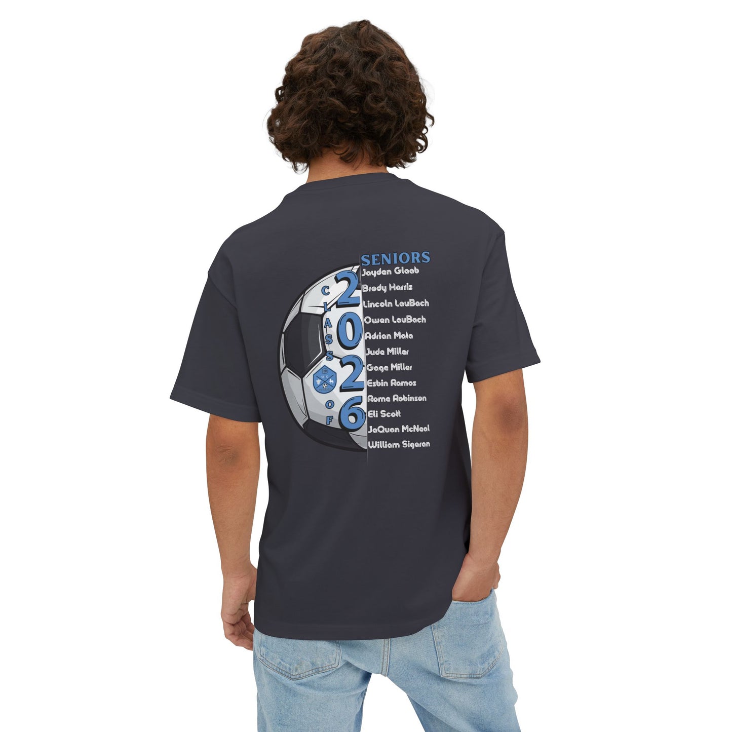 Collins Soccer Seniors Oversized Boxy Tee (Titans Crest), Soccer Senior Tribute, Class of 2026