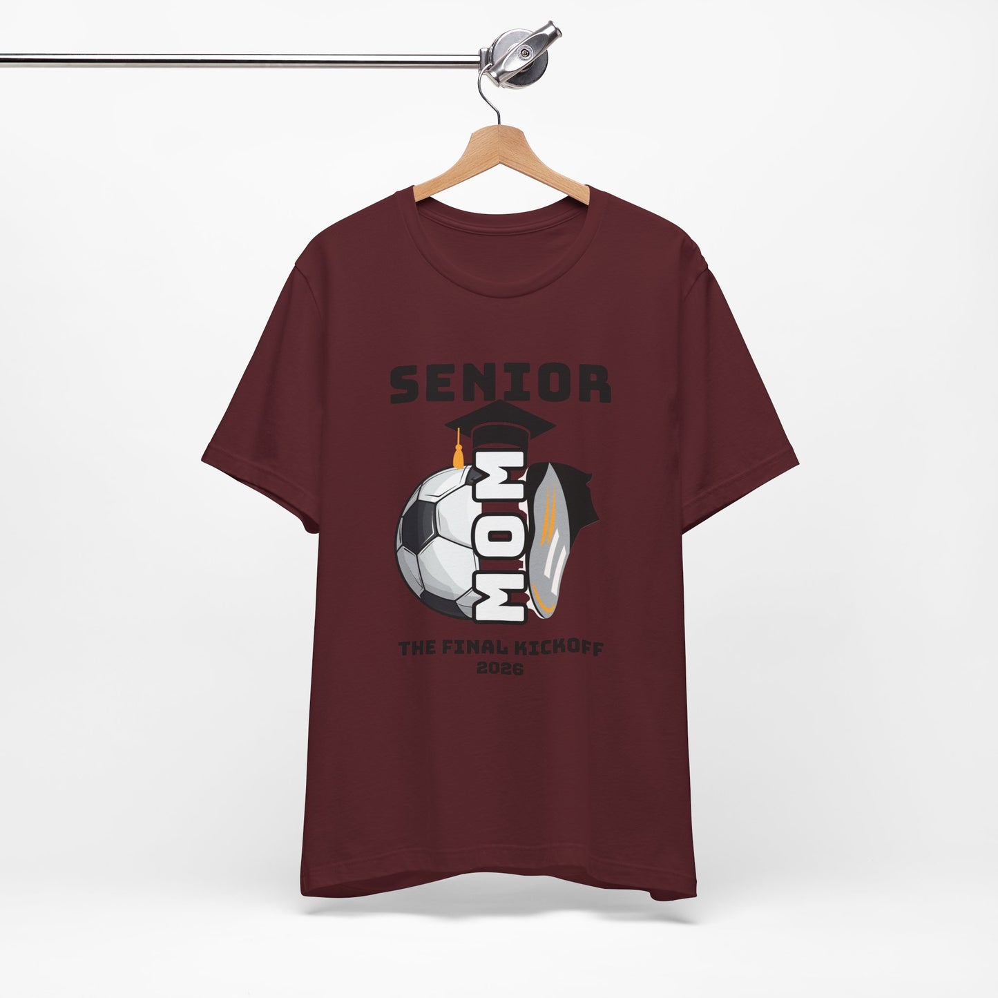 The Final Kickoff, Senior Mom Soccer Tee - Unisex Jersey Short Sleeve, End of Season