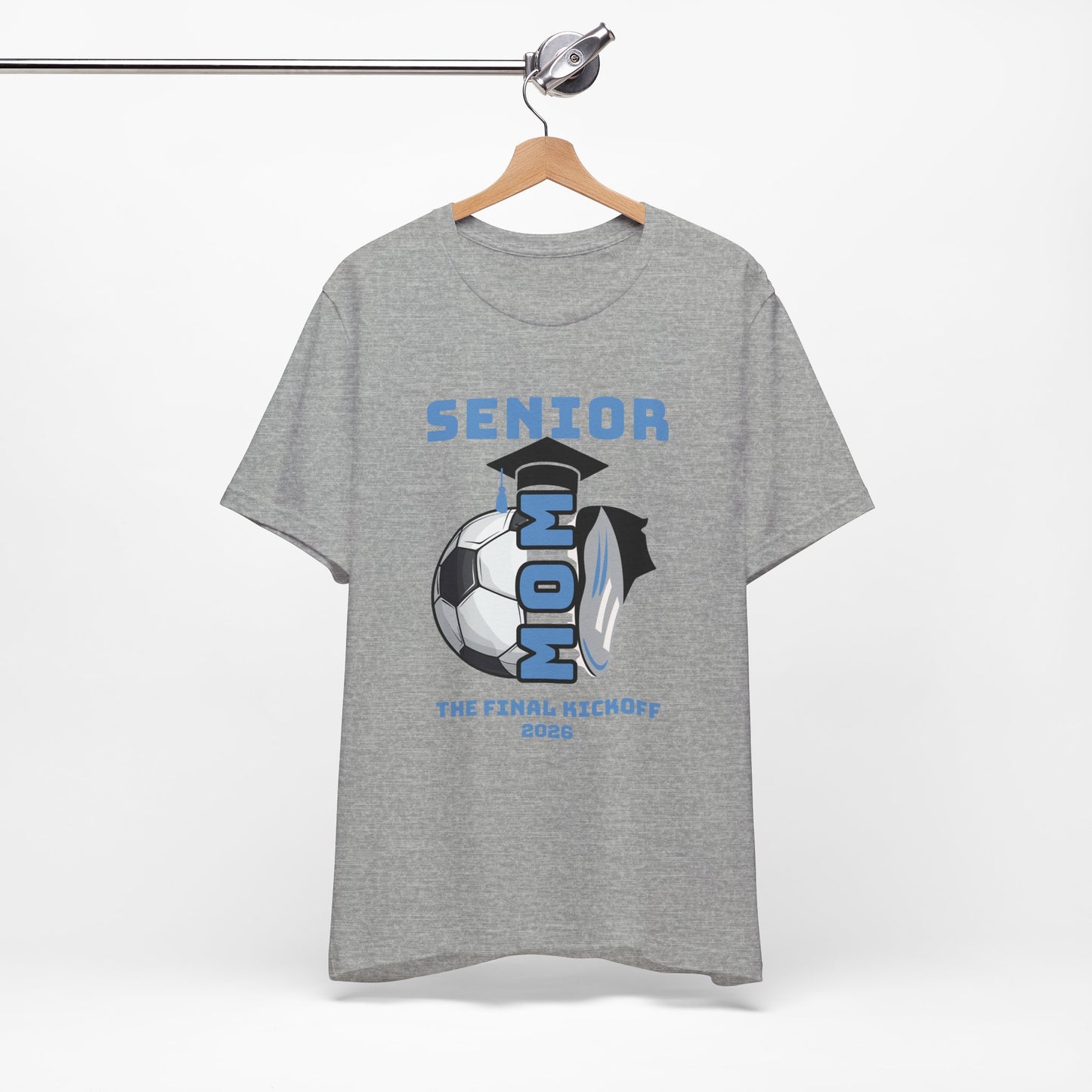 The Final Kickoff, Senior Mom Soccer Tee - Unisex Jersey Short Sleeve, End of Season