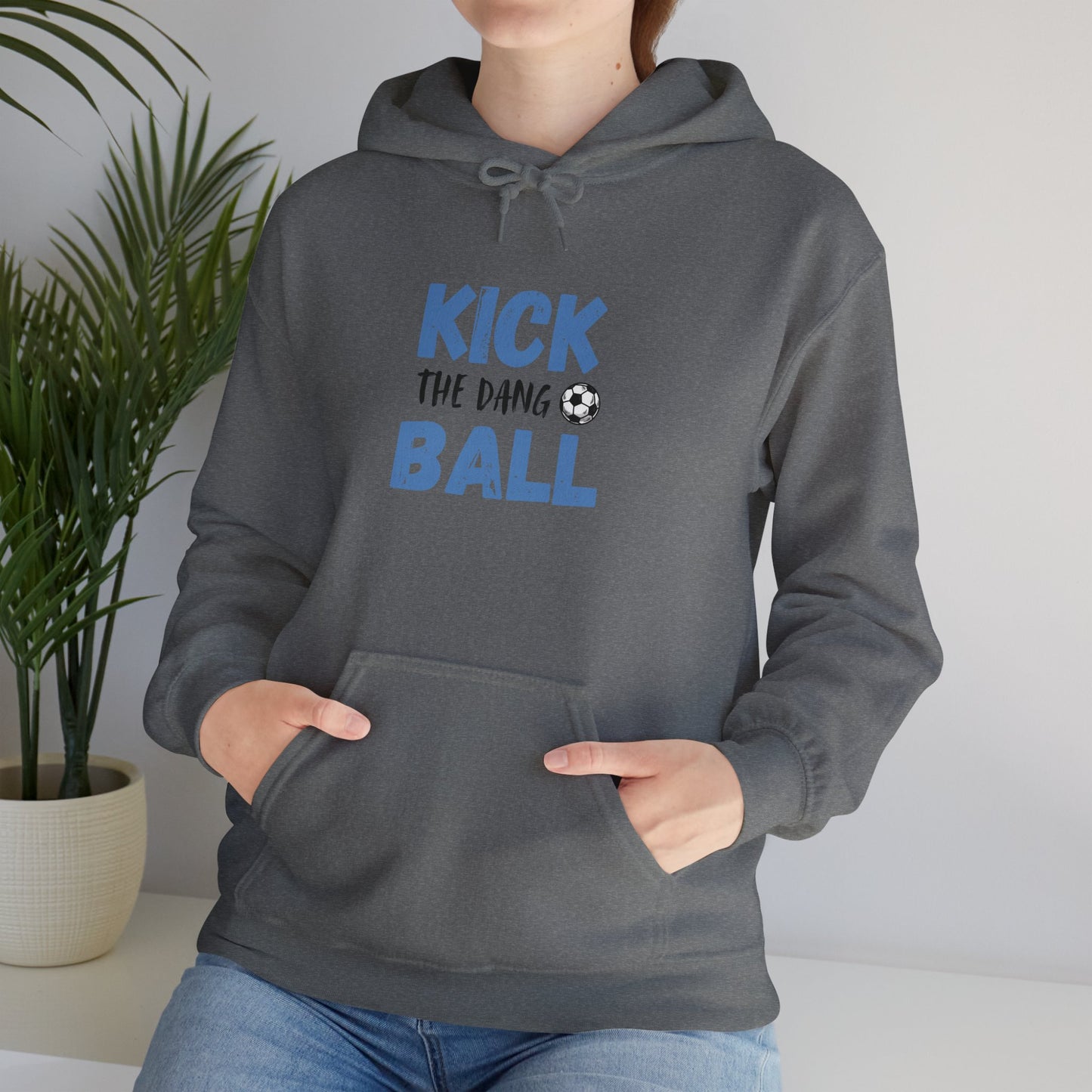 Soccer Humor Hoodie | Kick the Dang Ball Sweatshirt | Unisex Casual Wear for Sports Fans, Gifts for Soccer Lovers