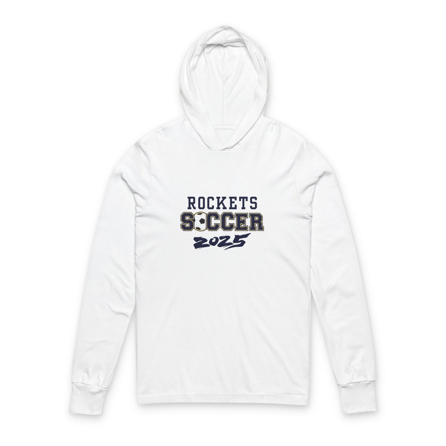 Rockets Soccer 2025 Hooded Long Sleeve Tee, Unisex Sportswear, Athletic Apparel, Sports Gift, Team Spirit Wear, Soccer Mom Shirt