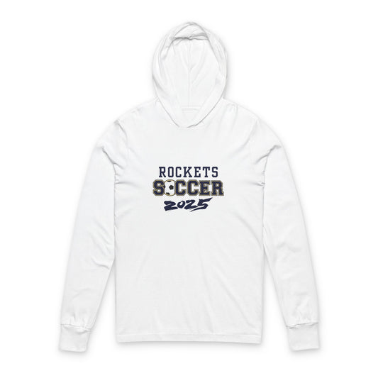 Rockets Soccer 2025 Hooded Long Sleeve Tee, Unisex Sportswear, Athletic Apparel, Sports Gift, Team Spirit Wear, Soccer Mom Shirt