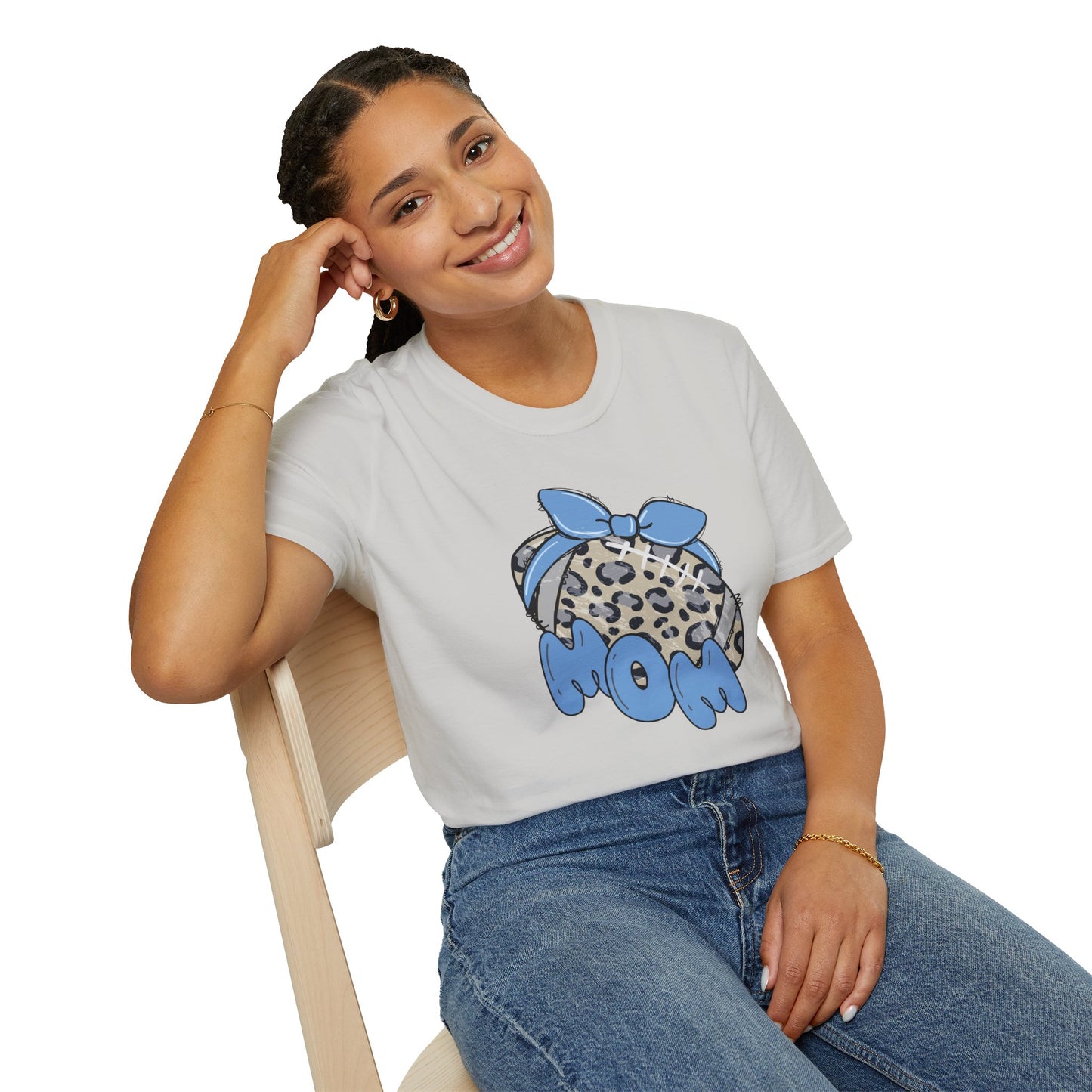 Football Mom Leopard Print T-Shirt, Gifts for Moms, Trendy Graphic Tee, Football Fan, Cute Casual Wear