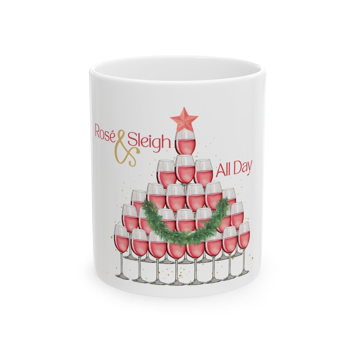 Rosé & Sleigh All Day Holiday Ceramic Coffee Cup