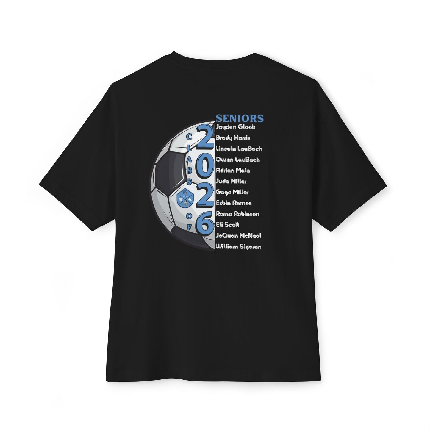 Collins Soccer Seniors Oversized Boxy Tee (Titans Crest), Soccer Senior Tribute, Class of 2026