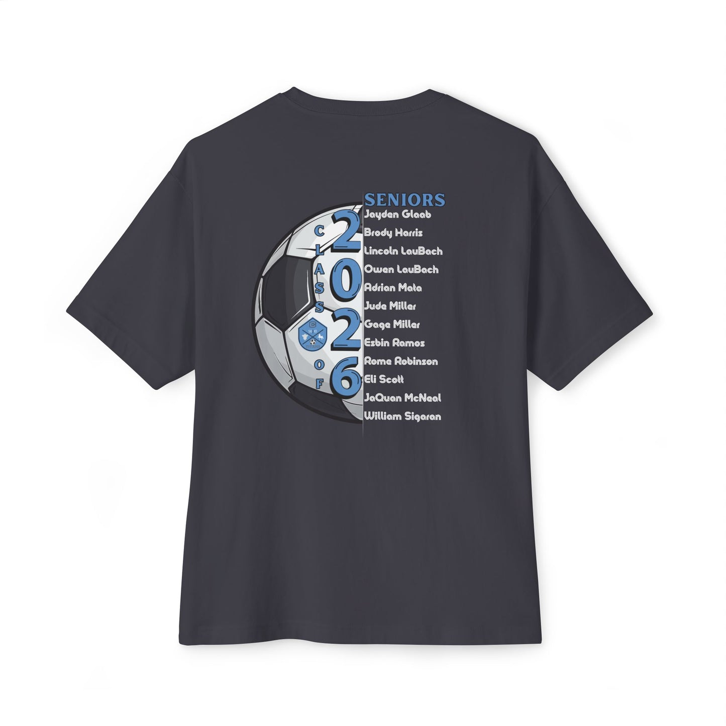 Collins Soccer Seniors Oversized Boxy Tee (Titans Crest), Soccer Senior Tribute, Class of 2026