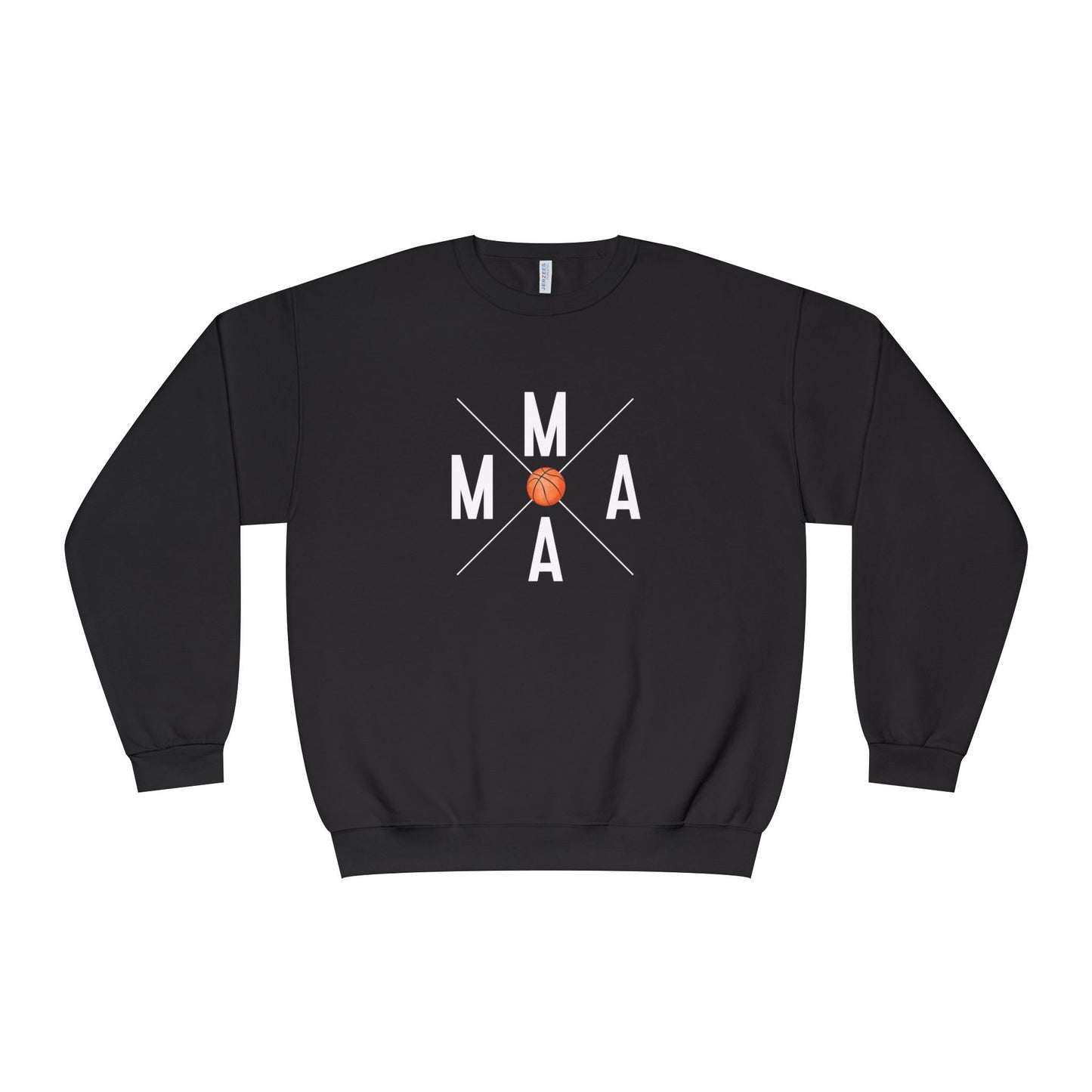 MAMA Crossed Letters with Basketball Crewneck Sweatshirt