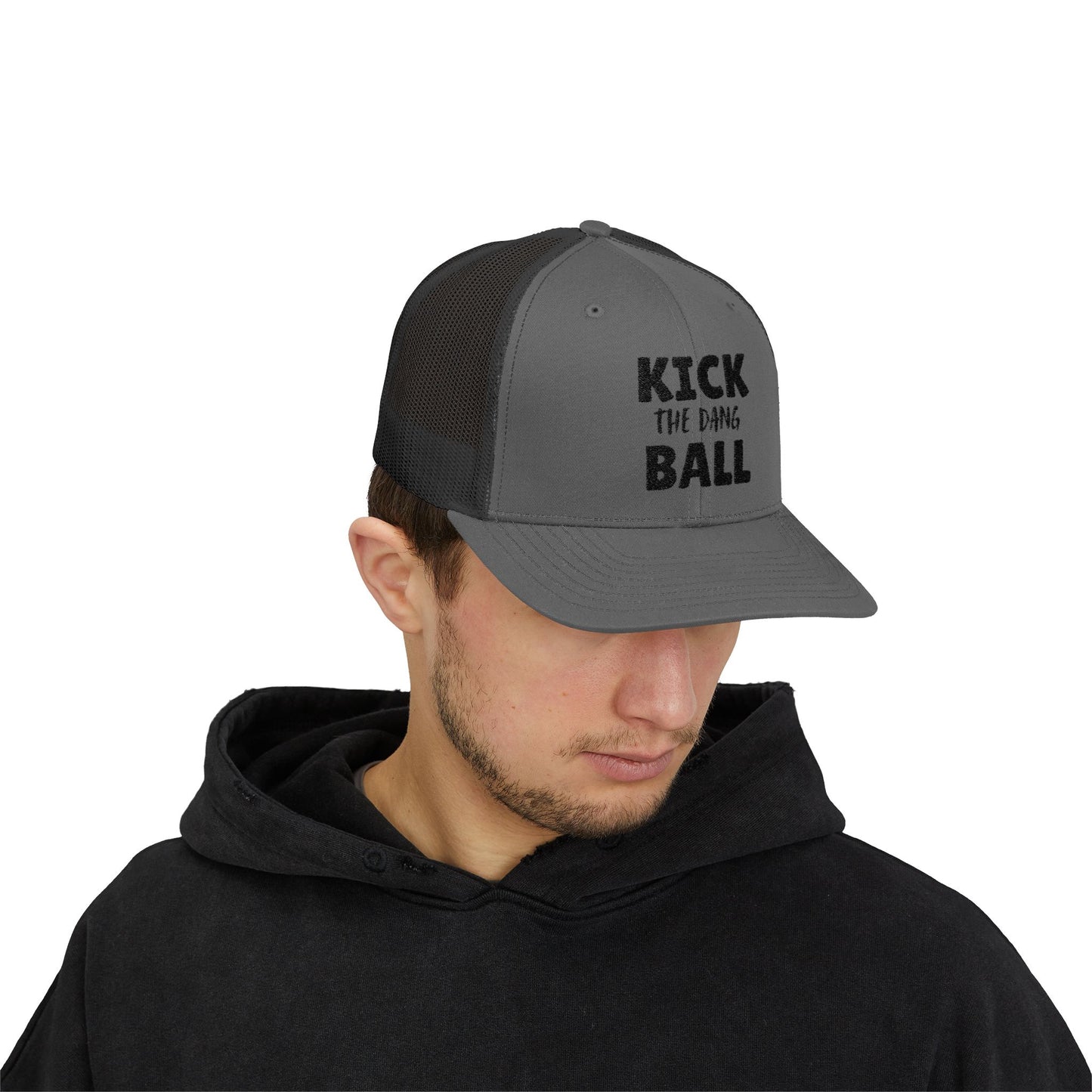 Kick the Dang Ball Snapback Trucker Cap, Sports Cap, Casual Cap, Gift for Athletes, Fun Hat for Outdoor Events