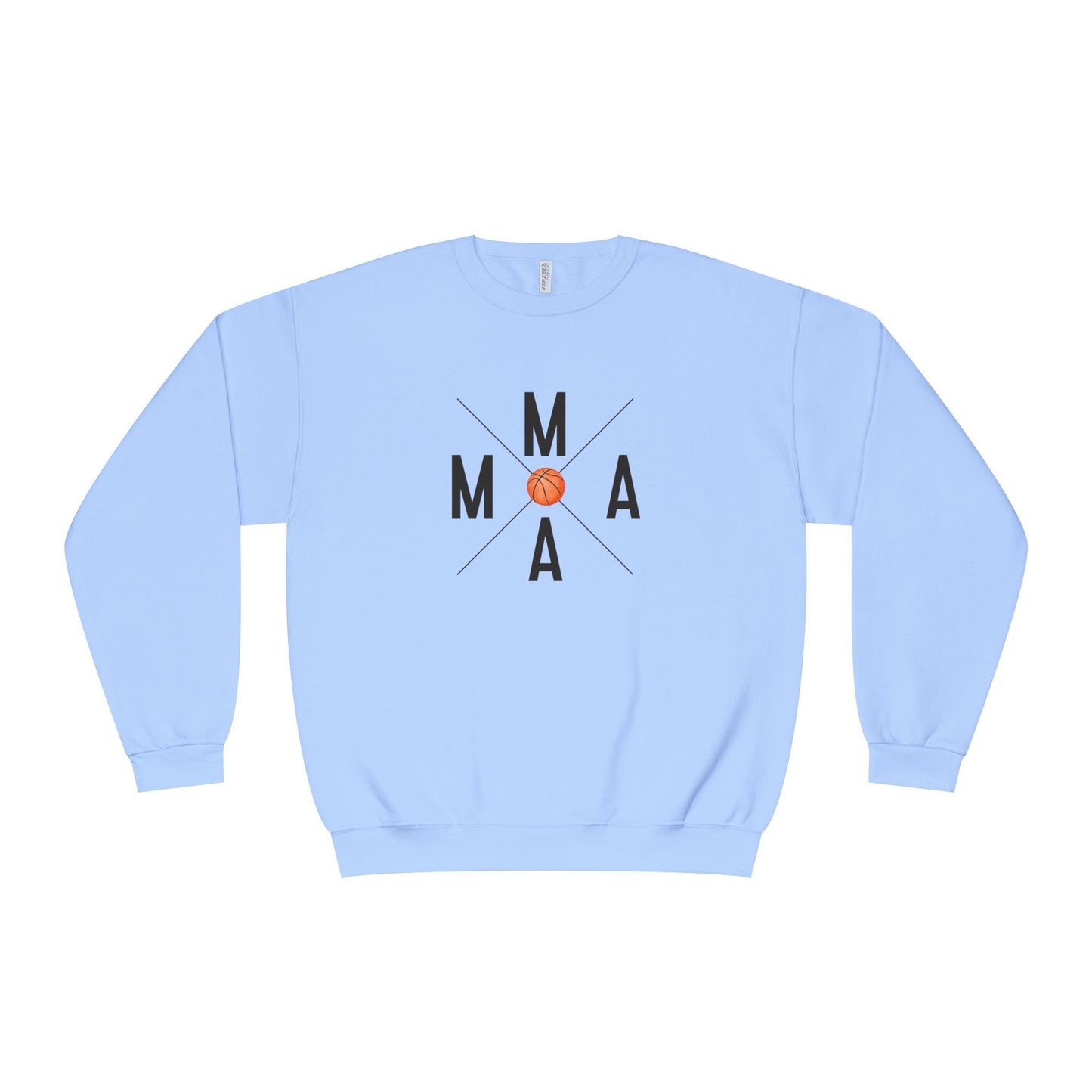 MAMA Crossed Letters with Basketball Crewneck Sweatshirt