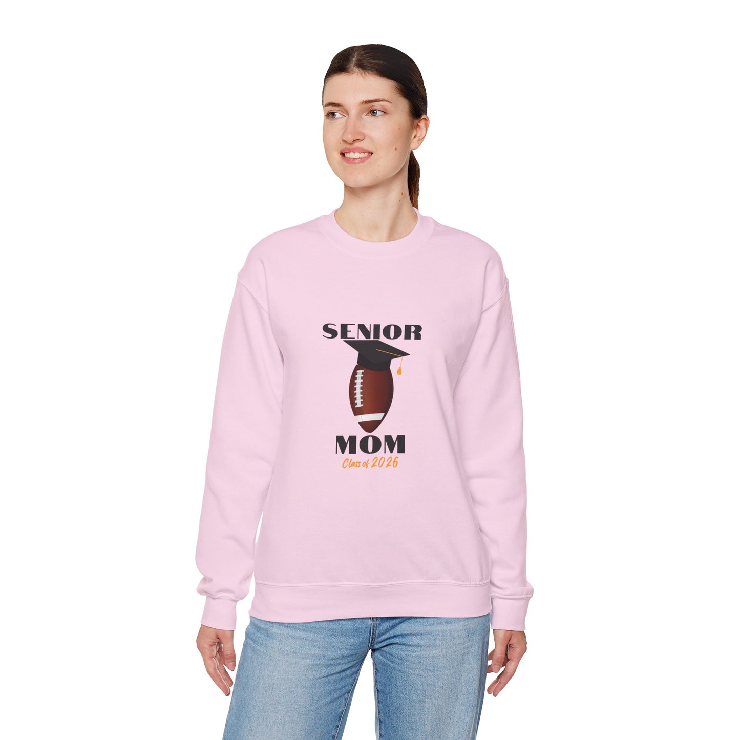 Senior Football Mom Crewneck Sweatshirt - Celebrate Graduation, Perfect Gift for Sports Moms, Comfortable Casual Wear, Unisex Sweater