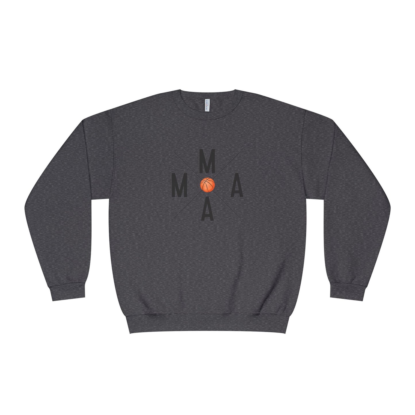 MAMA Crossed Letters with Basketball Crewneck Sweatshirt