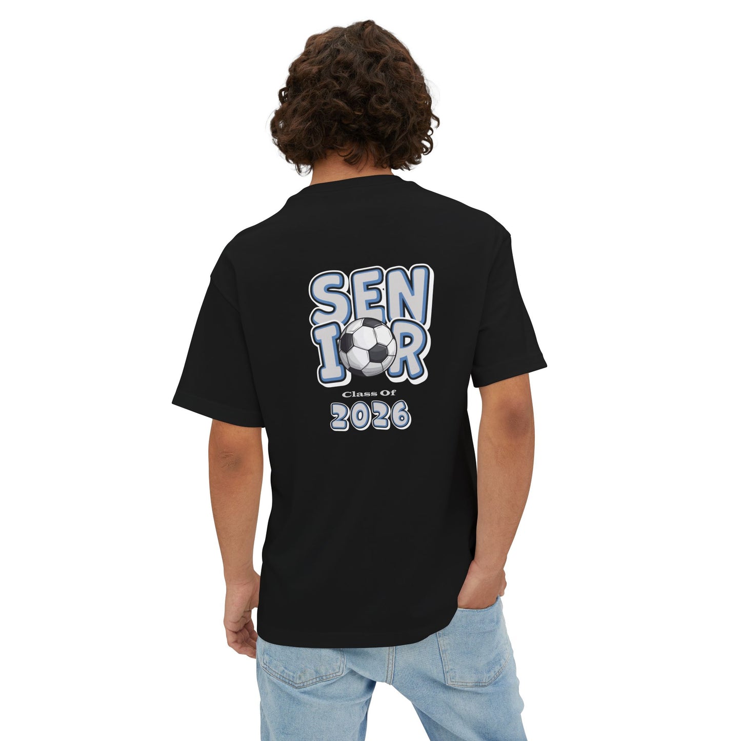 2026 Senior Soccer Oversized Boxy Tee, Graduation Gift, Sports Fan Apparel