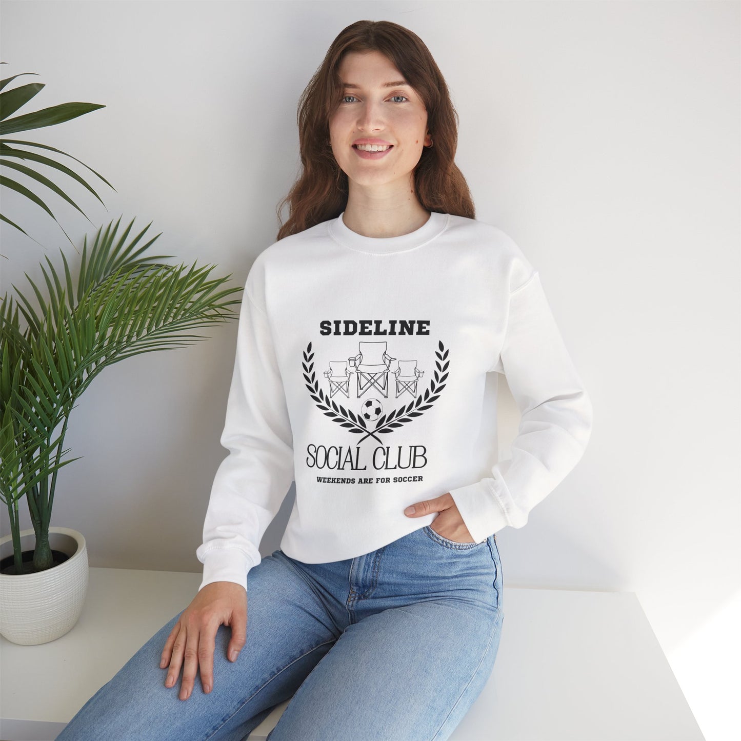 Unisex Heavy Blend™ Crewneck Sweatshirt - Sideline Social Club, Casual Sportswear, Perfect for Game Day, Gift for Soccer Lovers