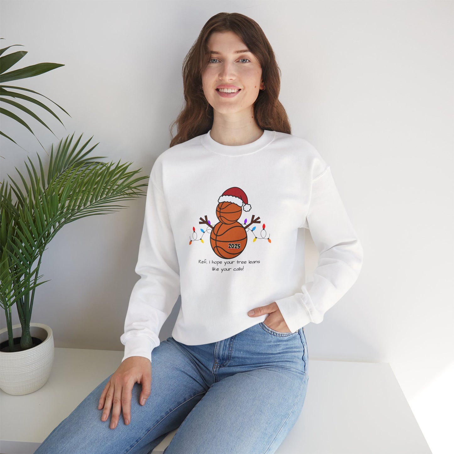 Basketball Christmas Crewneck Sweatshirt – 2025 Santa Basketball Holiday Sweatshirt