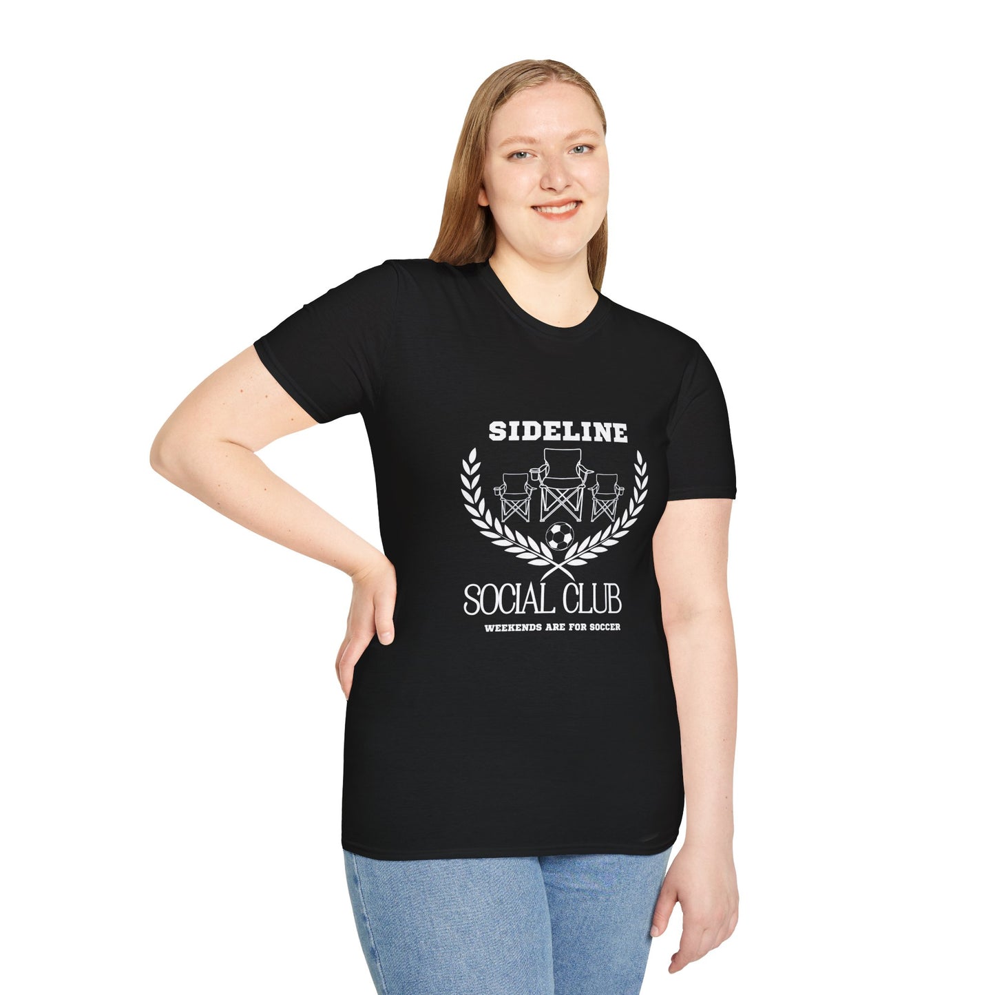 Sideline Social Club T-Shirt, Casual Tee, Weekend Vibes Shirt Gift for Soccer Fans, Summer Style