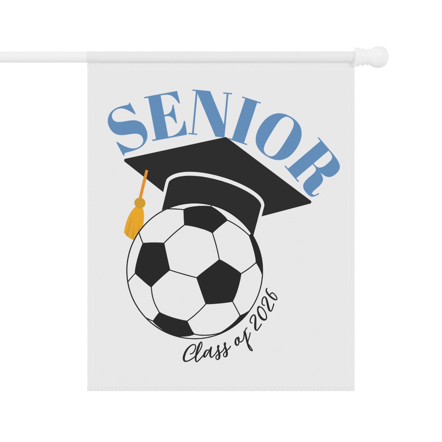 Graduation Banner, Soccer Senior Decorative Flag, Class of 2028 Celebration Decor, Outdoor Graduation Party Sign, Sports-Themed Banner