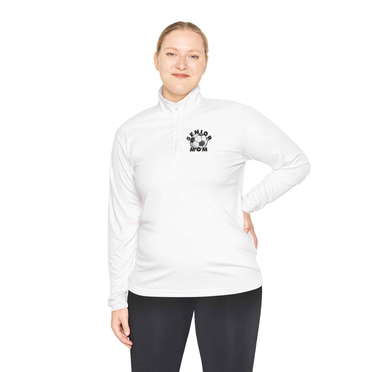 Senior Mom Stylish Unisex Quarter-Zip Pullover, Casual Layering, Gift for Men & Women, Sporty Style, Perfect for Fall & Winter