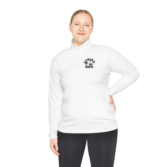 Senior Mom Stylish Unisex Quarter-Zip Pullover, Casual Layering, Gift for Men & Women, Sporty Style, Perfect for Fall & Winter